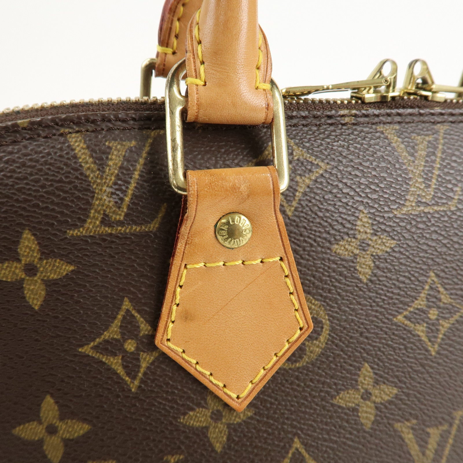 Louis Vuitton Monogram Alma Hand Bag Brown Gold HDW M51130 Used