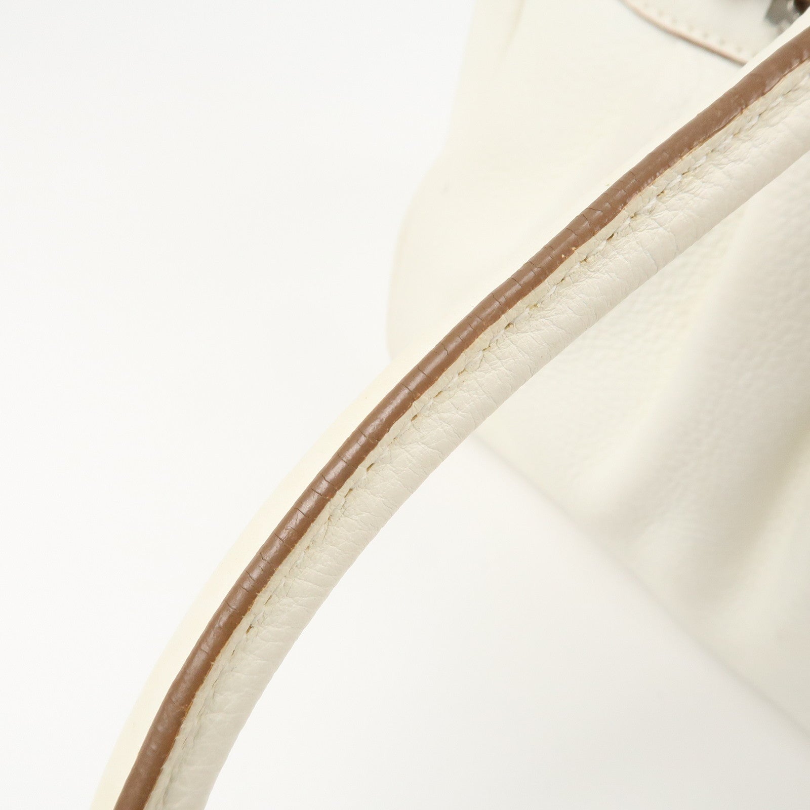 Ferragamo Gancini Leather Shoulder Bag Hand Bag White Used