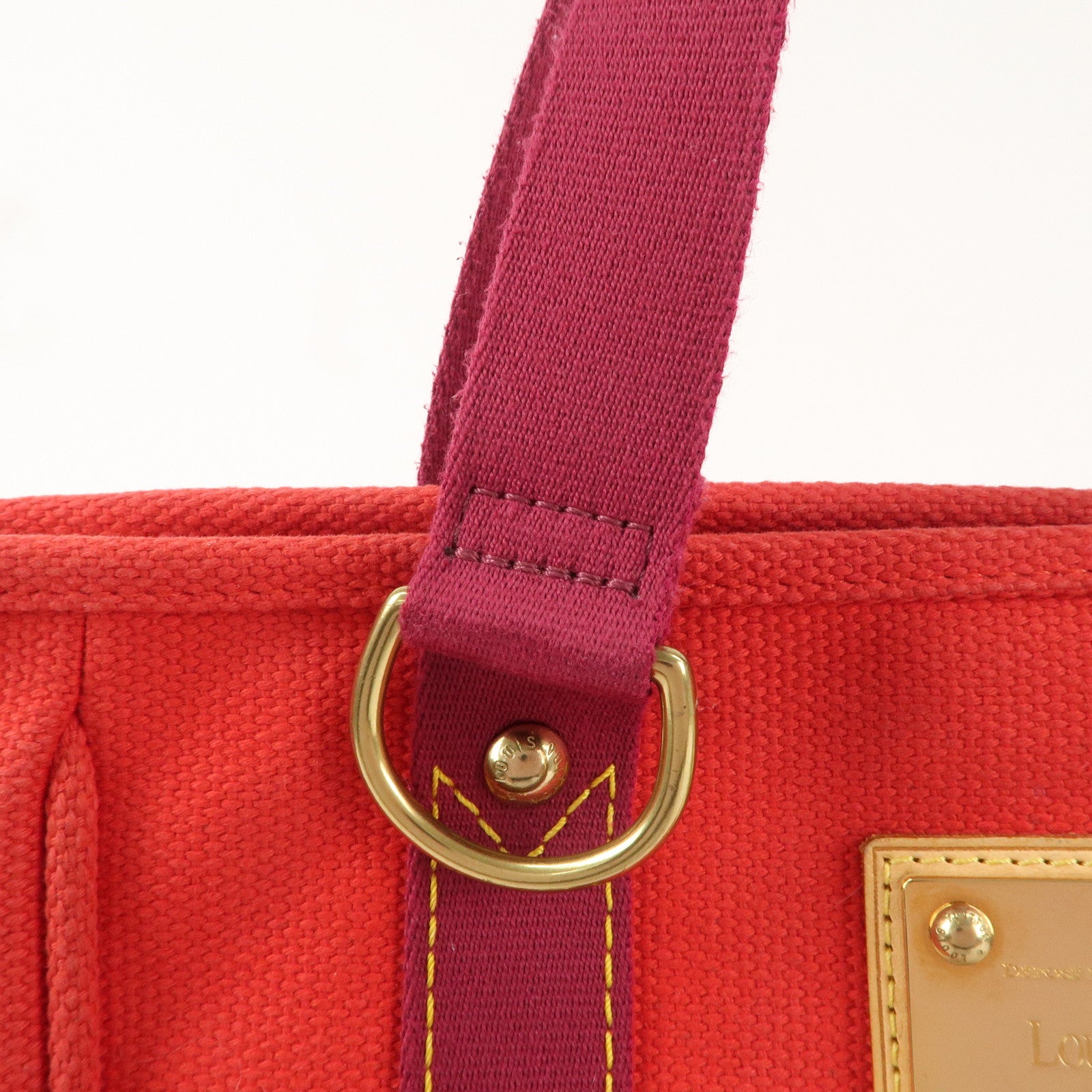 Louis Vuitton Antigua Cabas MM Tote Bag Hand Bag Rouge M40034