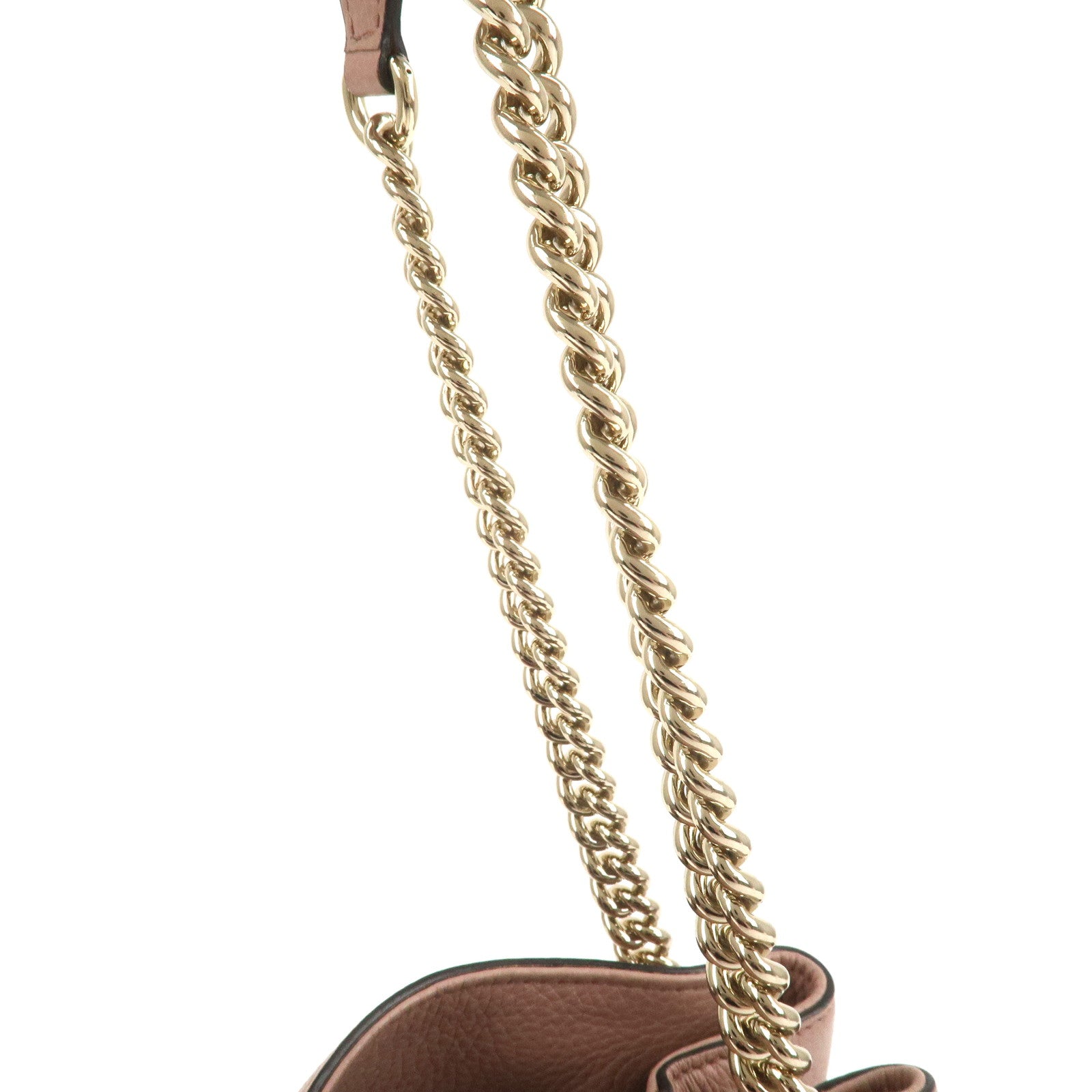 GUCCI SOHO Leather Chain Shoulder Bag Pink 308982