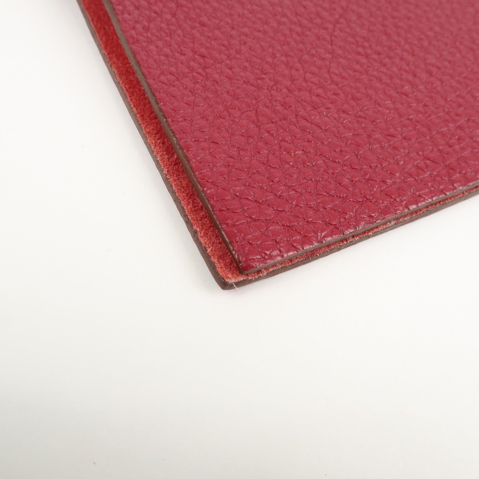 HERMES Togo Leather Ulysse MM □N Stamped Notebook Cover Ruby