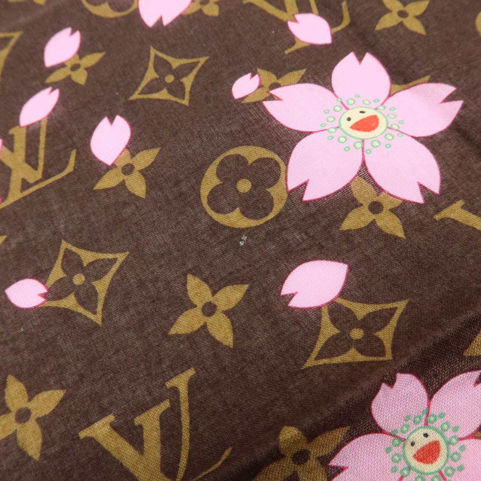 Louis Vuitton Monogram Cherry Blossom 100% Cotton Scarf M71920 Used