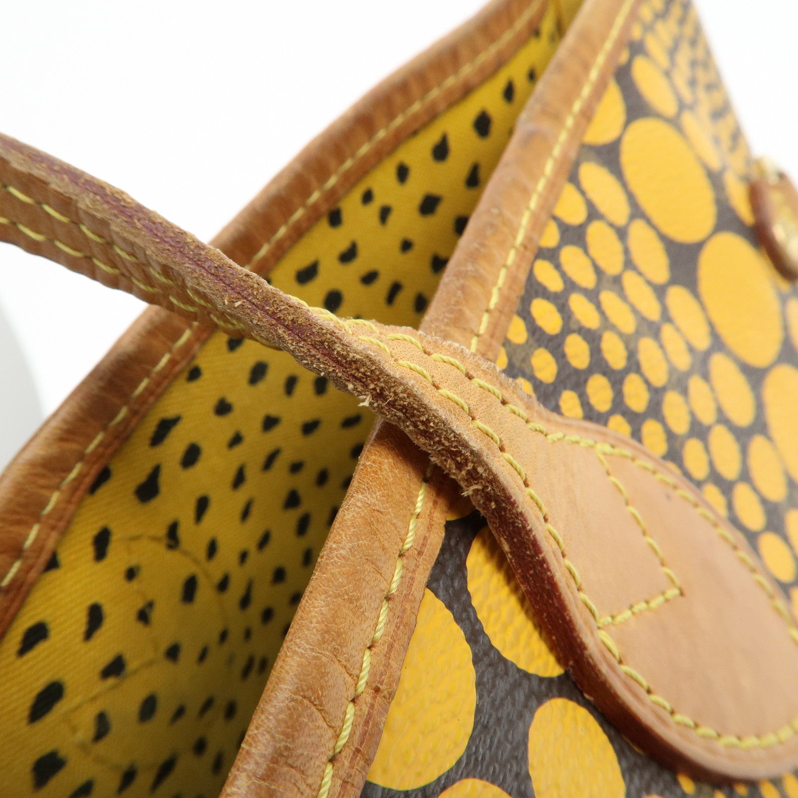 Louis Vuitton Yellow Pumpkin Dots Yayoi Kusama Neverfull MM M40685 Used