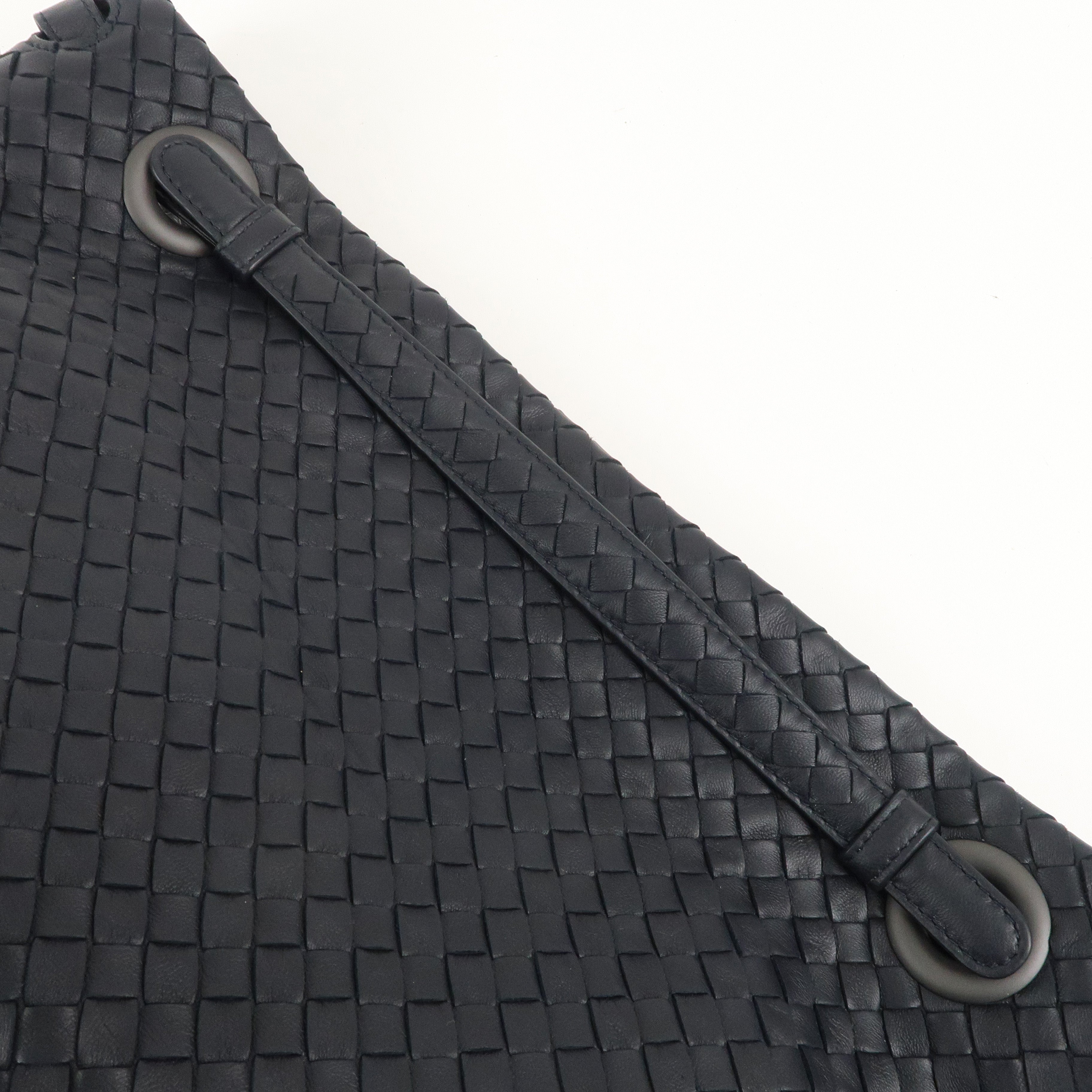 BOTTEGA VENETA Intrecciato Leather Tote Bag Hand Bag Navy