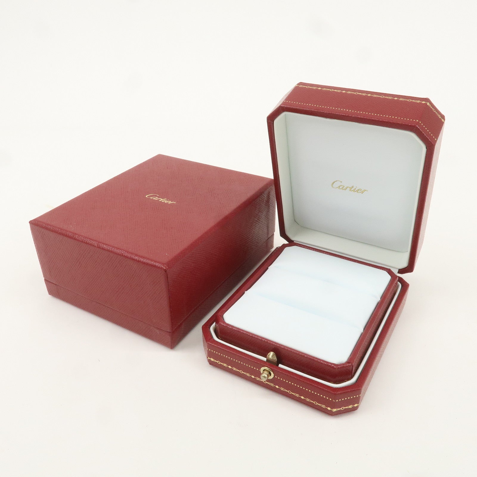 Cartier Set of 2 Pair Ring Box Display Box Jewelry Box Red