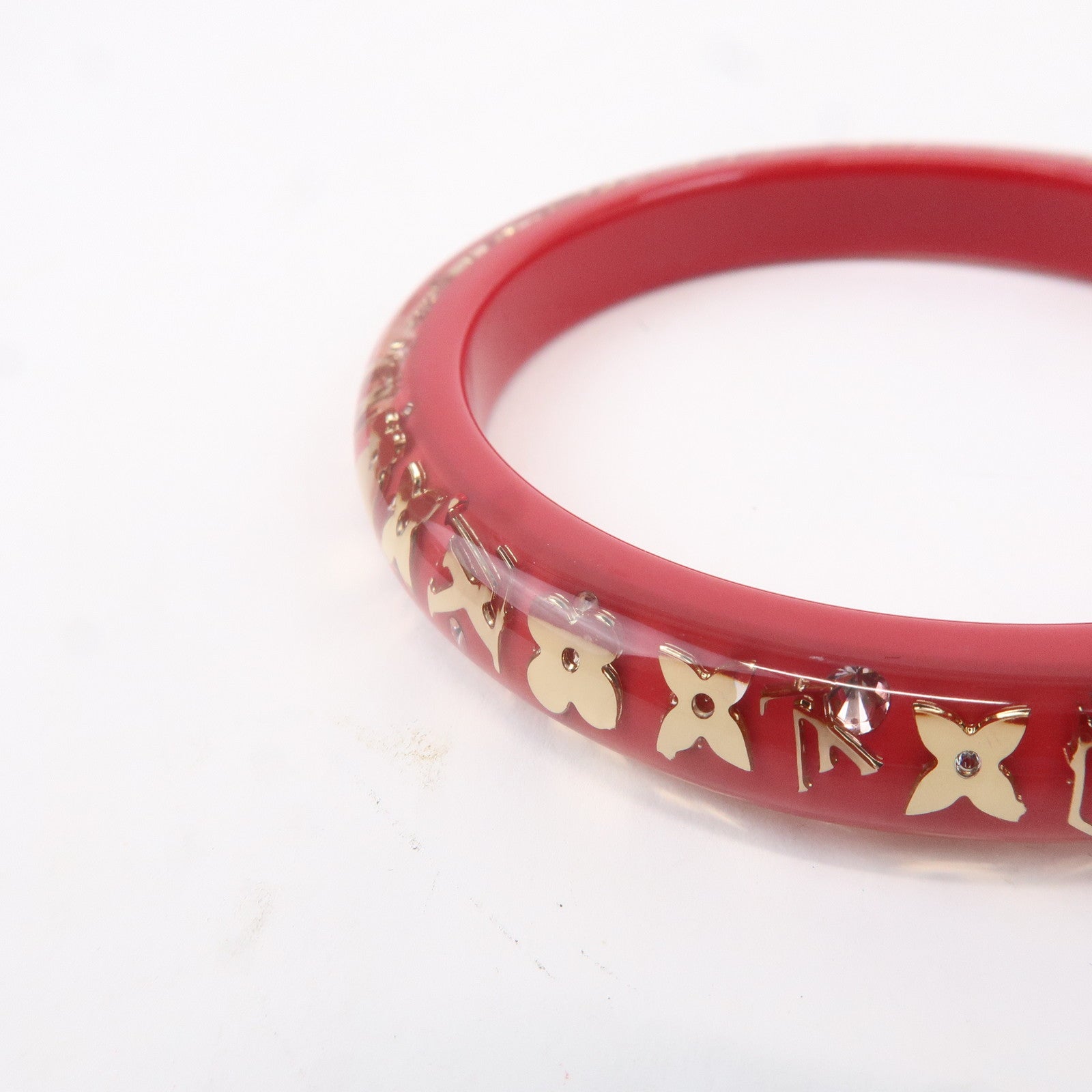 Louis Vuitton Bracelet Inclusion Bangle Red Gold M65017