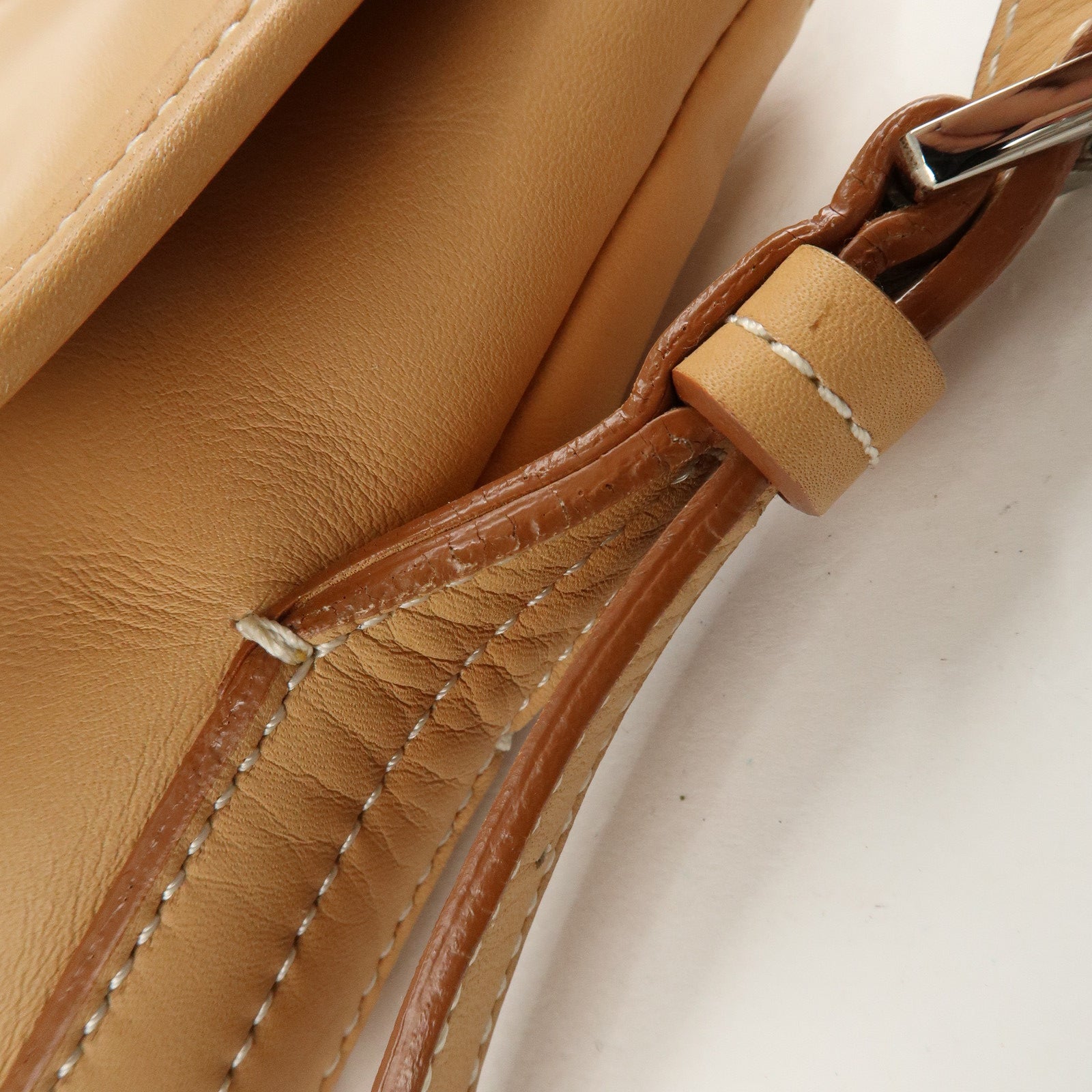 BURBERRY Leather Shoulder Bag Crossbody Bag Beige