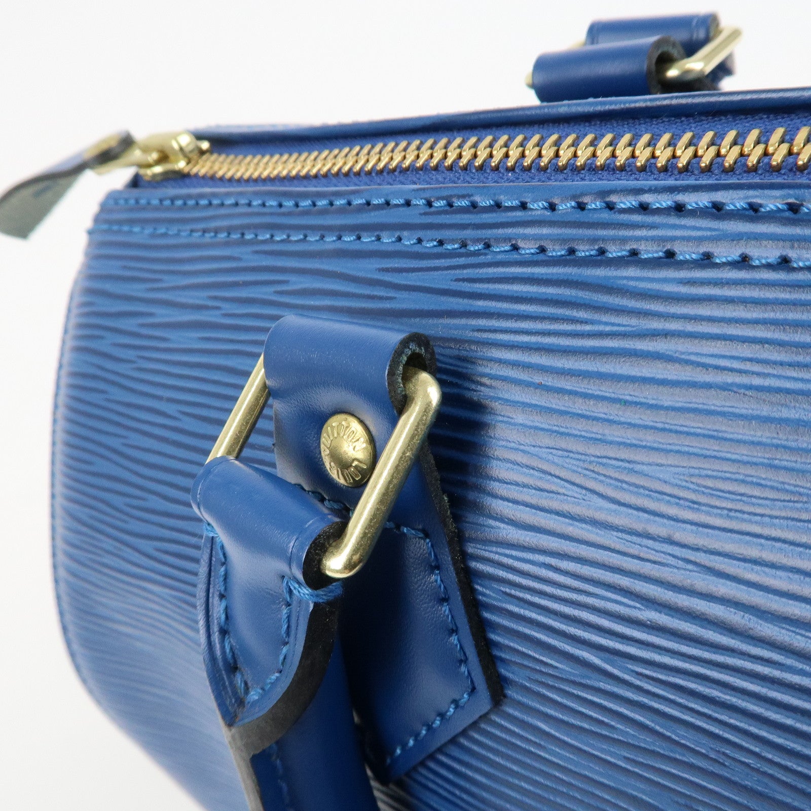 Louis Vuitton Epi Speedy 25 Hand Bag Boston Bag Blue M43015 Used