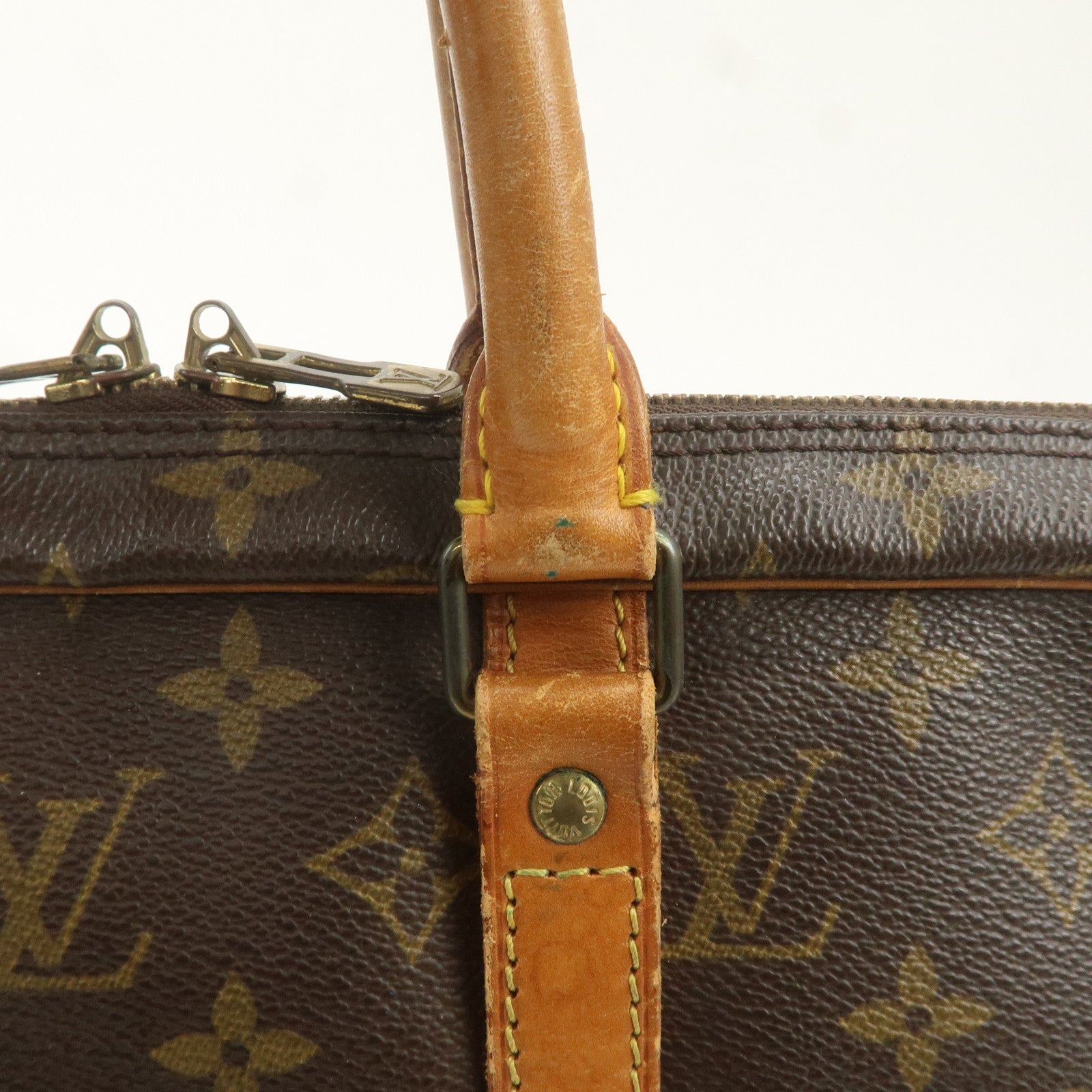 Louis Vuitton Monogram Porte Documents Voyage Bag Brown M53361