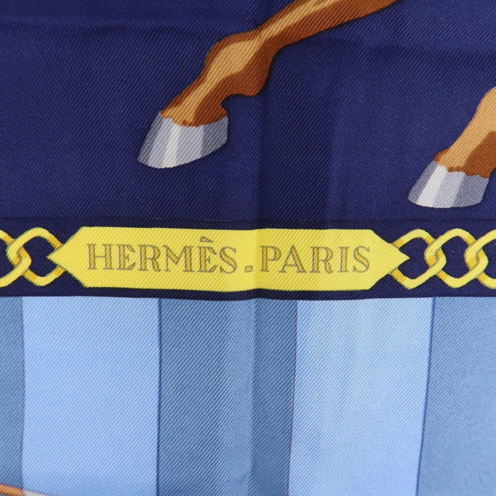 HERMES Carre 90 Silk 100% Scarf CHOCS EN PLUMES Navy Blue Red Used