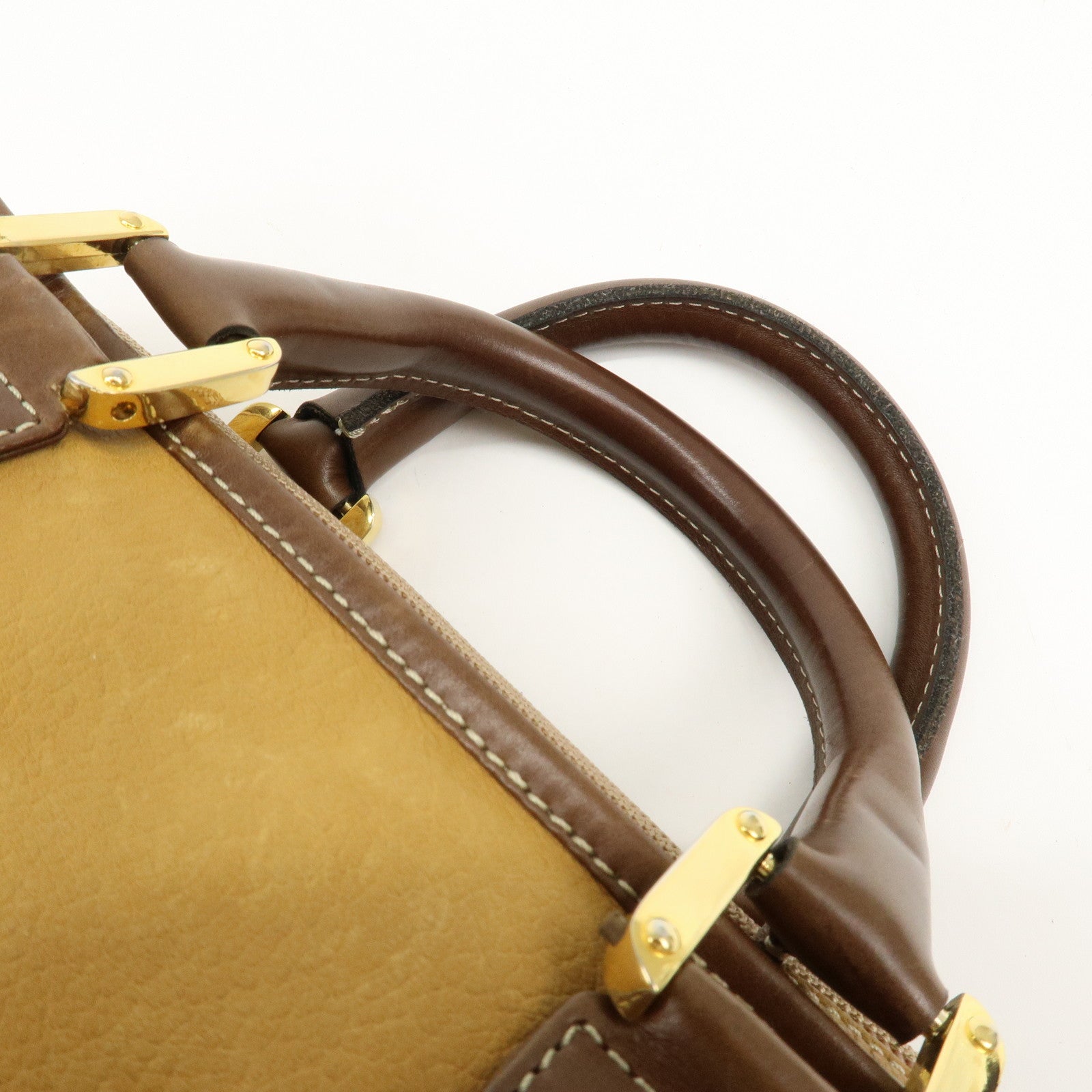 LOEWE Anagram Suede Leather Amazona 32 Hand Bag Brown