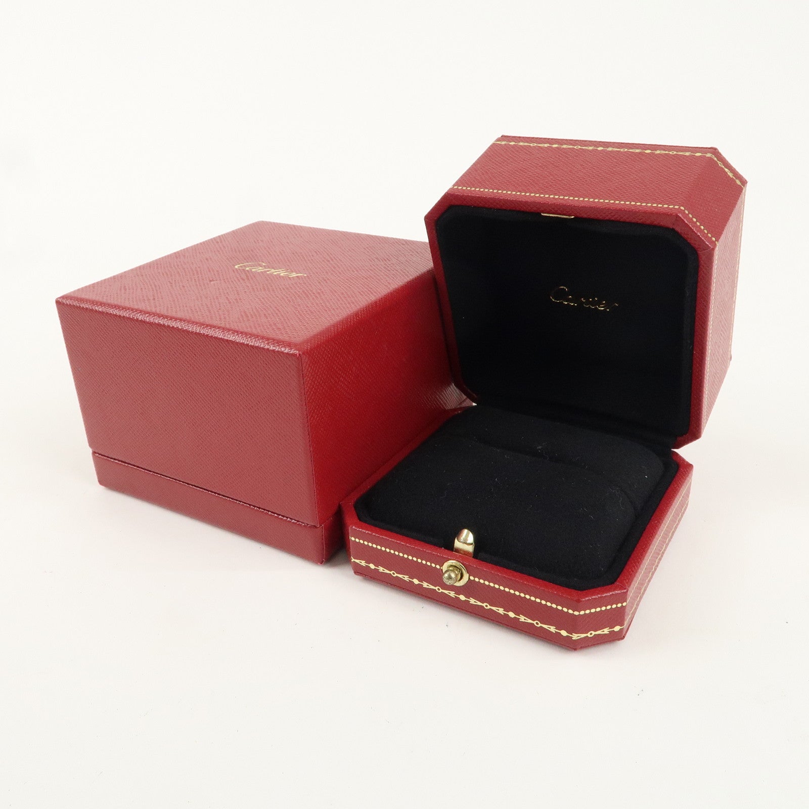 Cartier Set of 2 Ring Box Jewelry Box For Ring Red