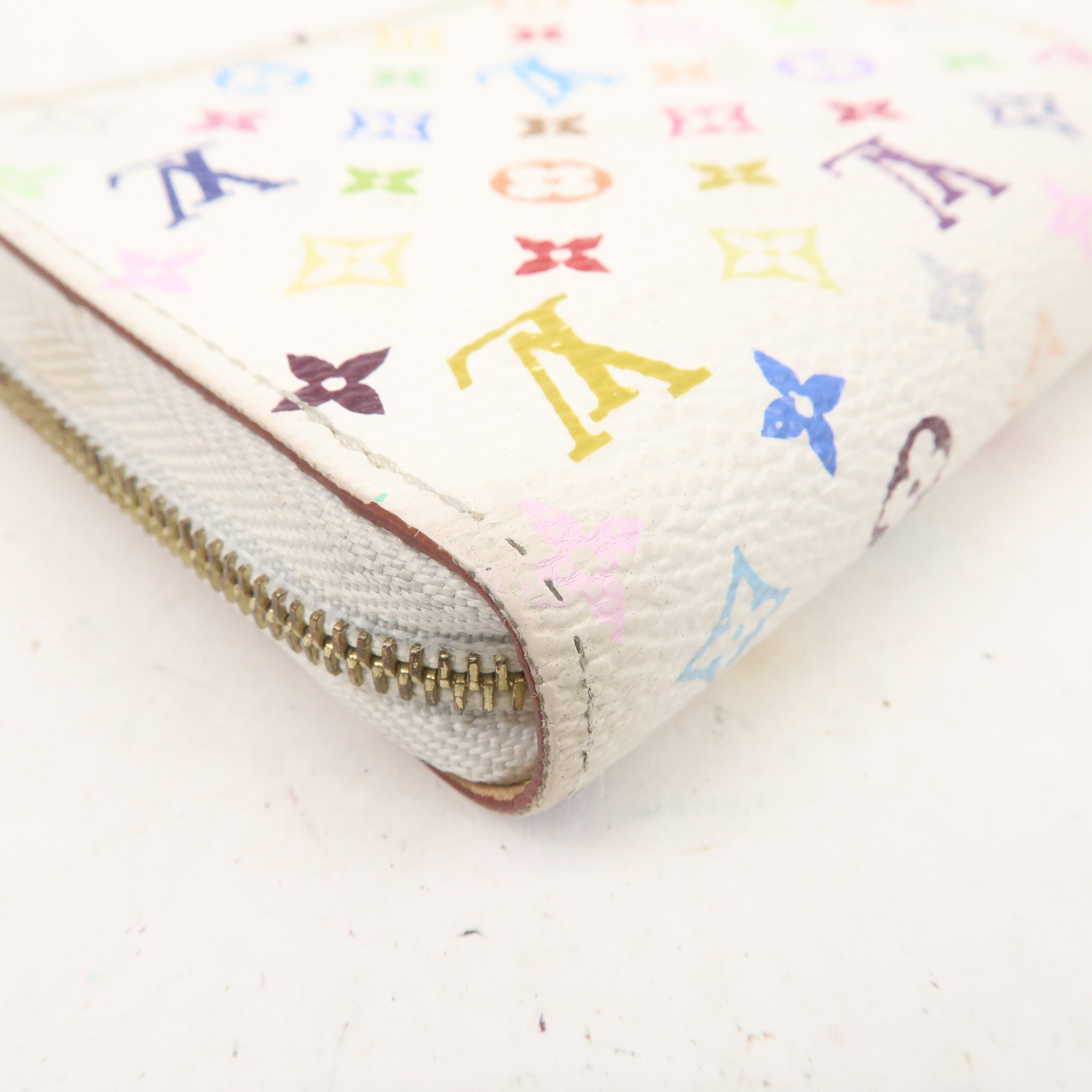 Louis Vuitton Monogram Multicolor Zippy Coin Purse Blanc M93741