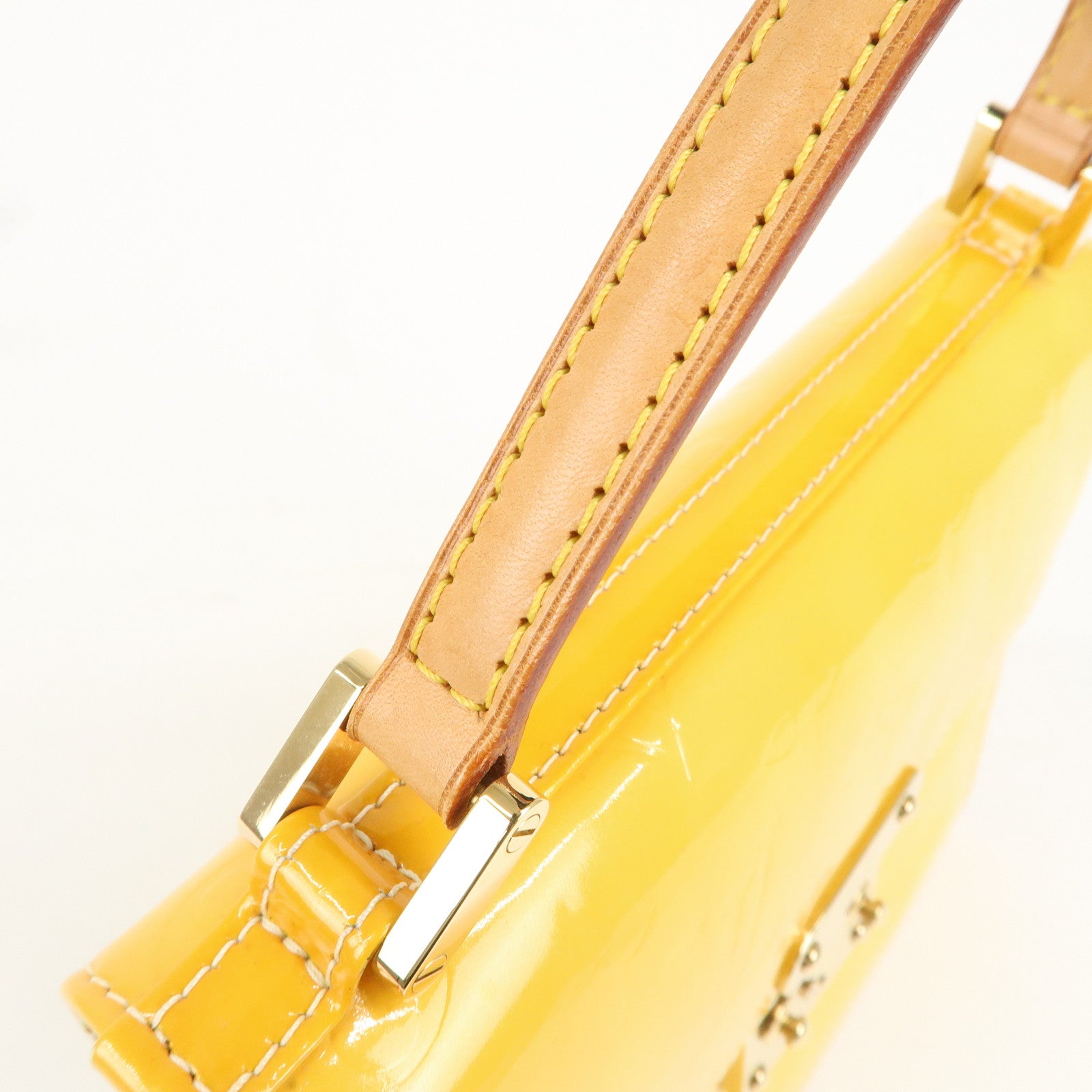 Louis Vuitton Vernis Spring Street Hand Bag Lime Yellow M91068