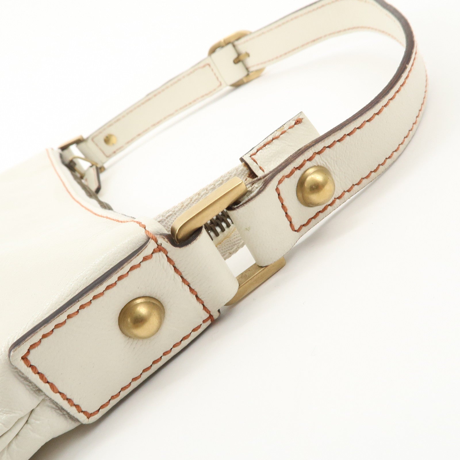 GUCCI Blondie Leather Shoulder Bag GG Logo White 121552 Used