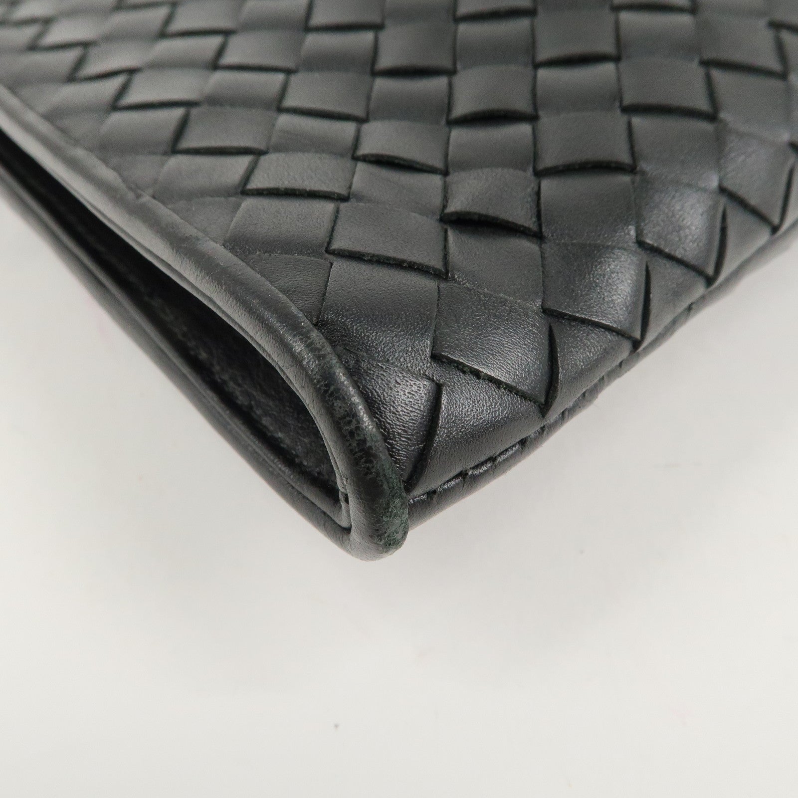 BOTTEGA VENETA Intrecciato Leather Clutch Bag Black