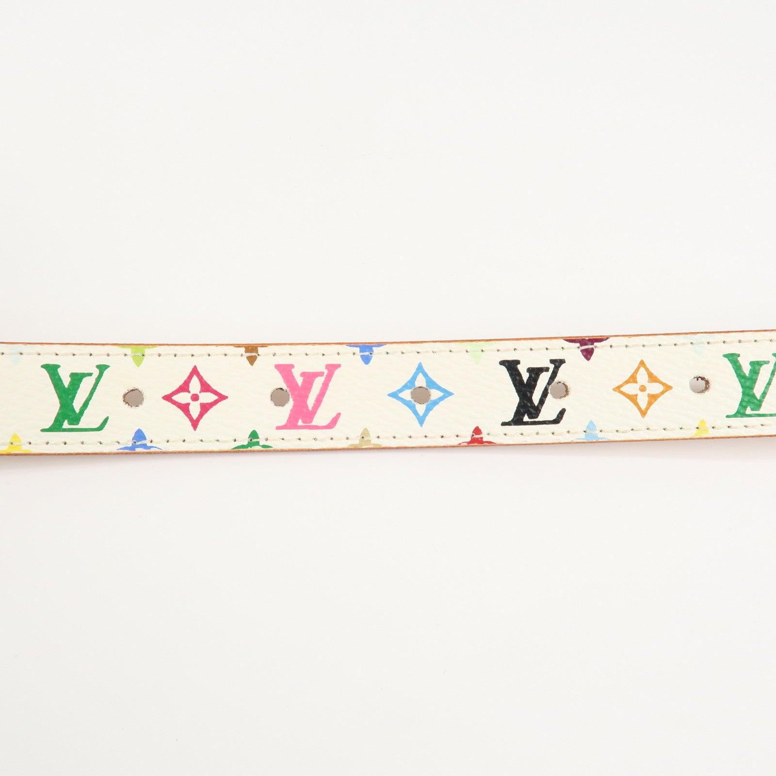 Louis Vuitton Monogram Multicolor Saint Tulle Belt Blanc 70/28 Used