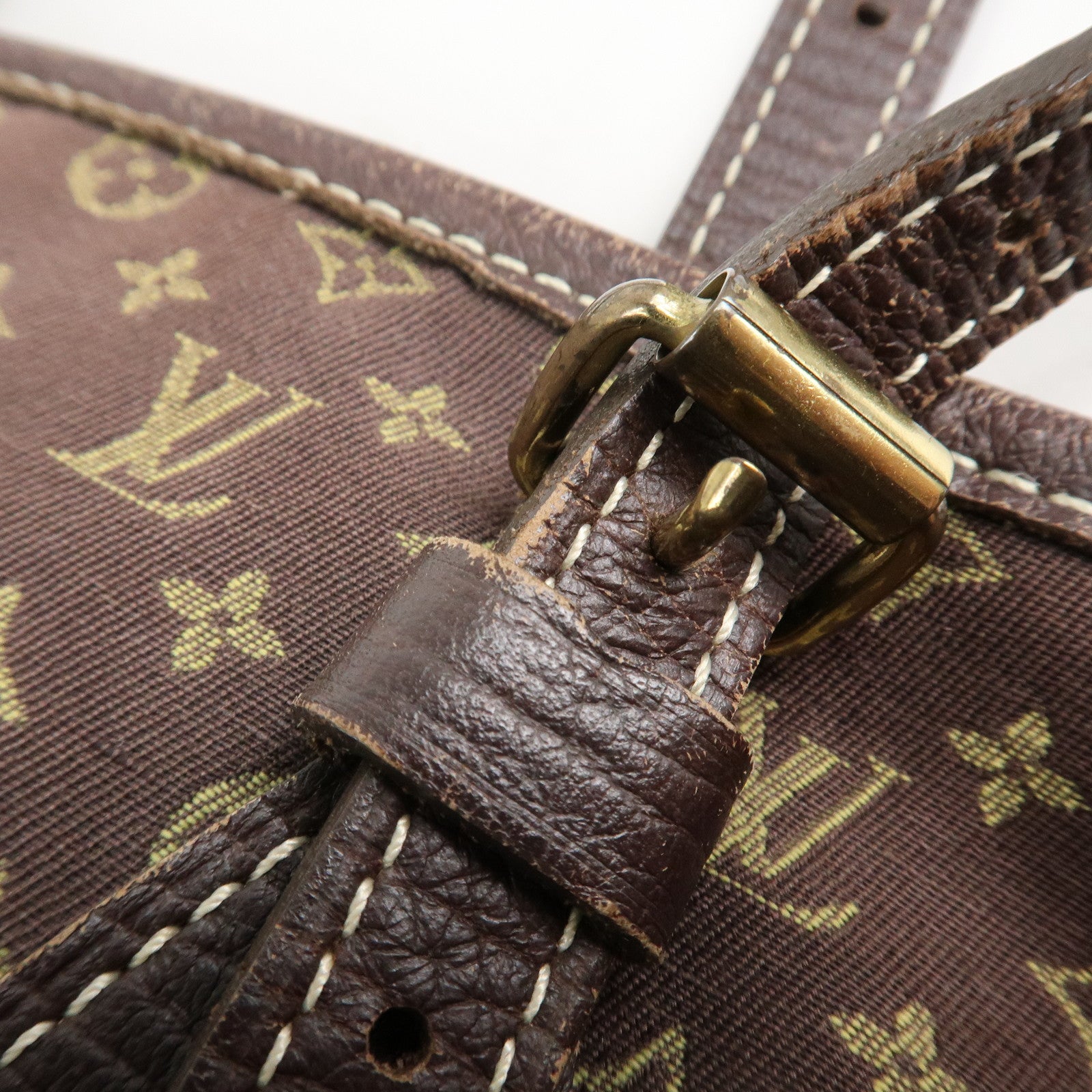 Louis Vuitton Monogram Mini Lin Bucket PM Shoulder Bag M95226 Used