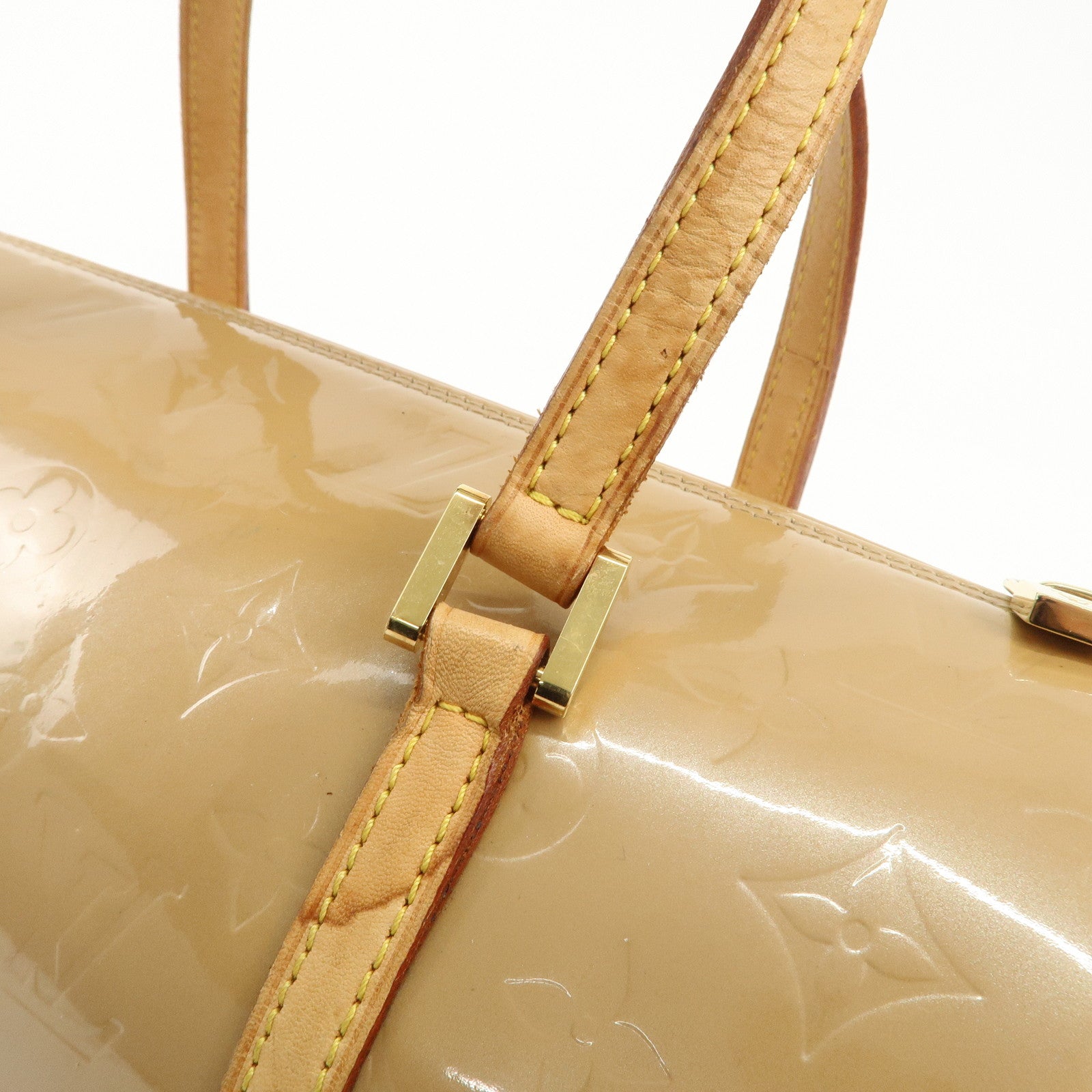 Louis Vuitton Monogram Vernis Bedford Hand Bag Beige M91329 Used