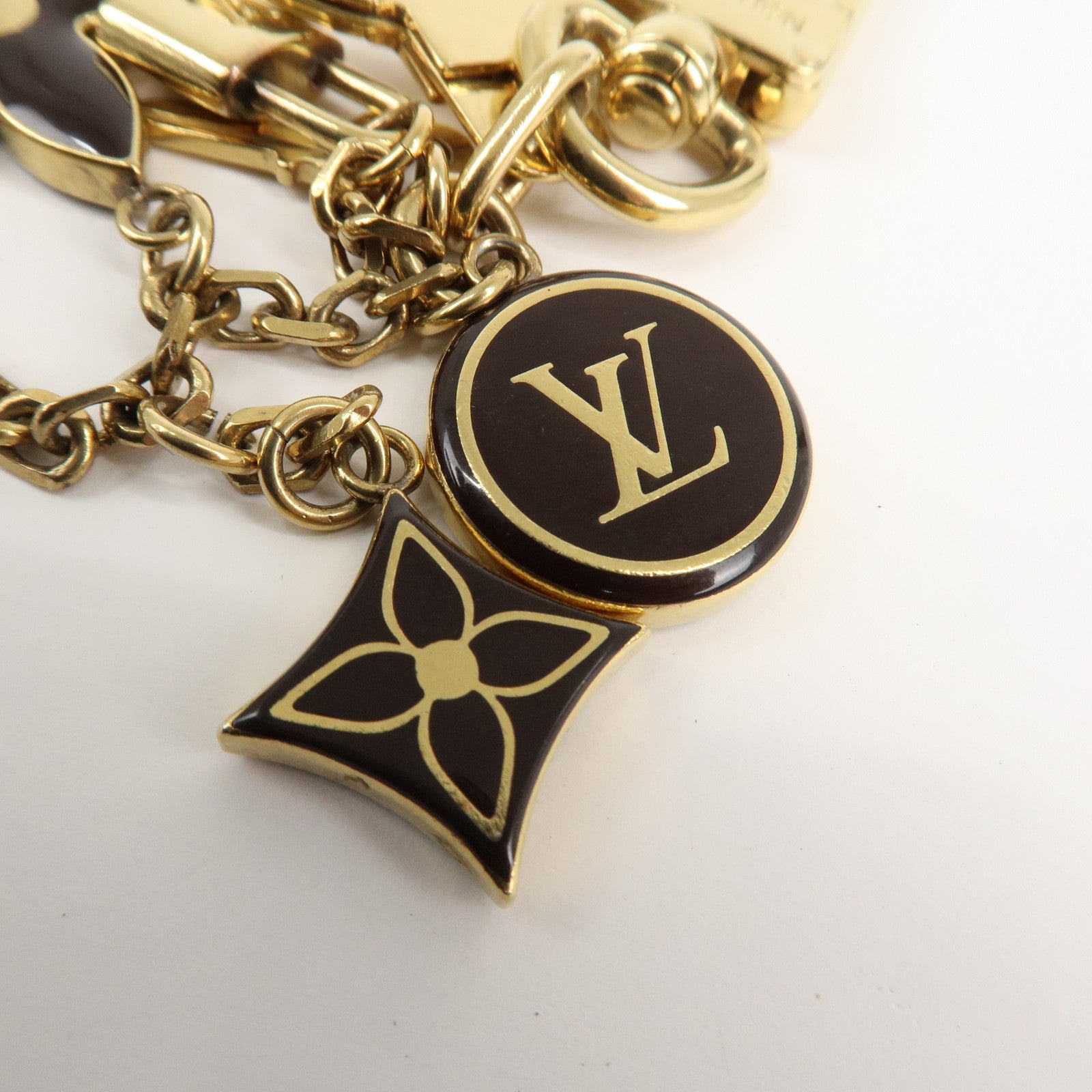 Louis Vuitton Porte Cles Pampille Bag Charm Gold Black M91929