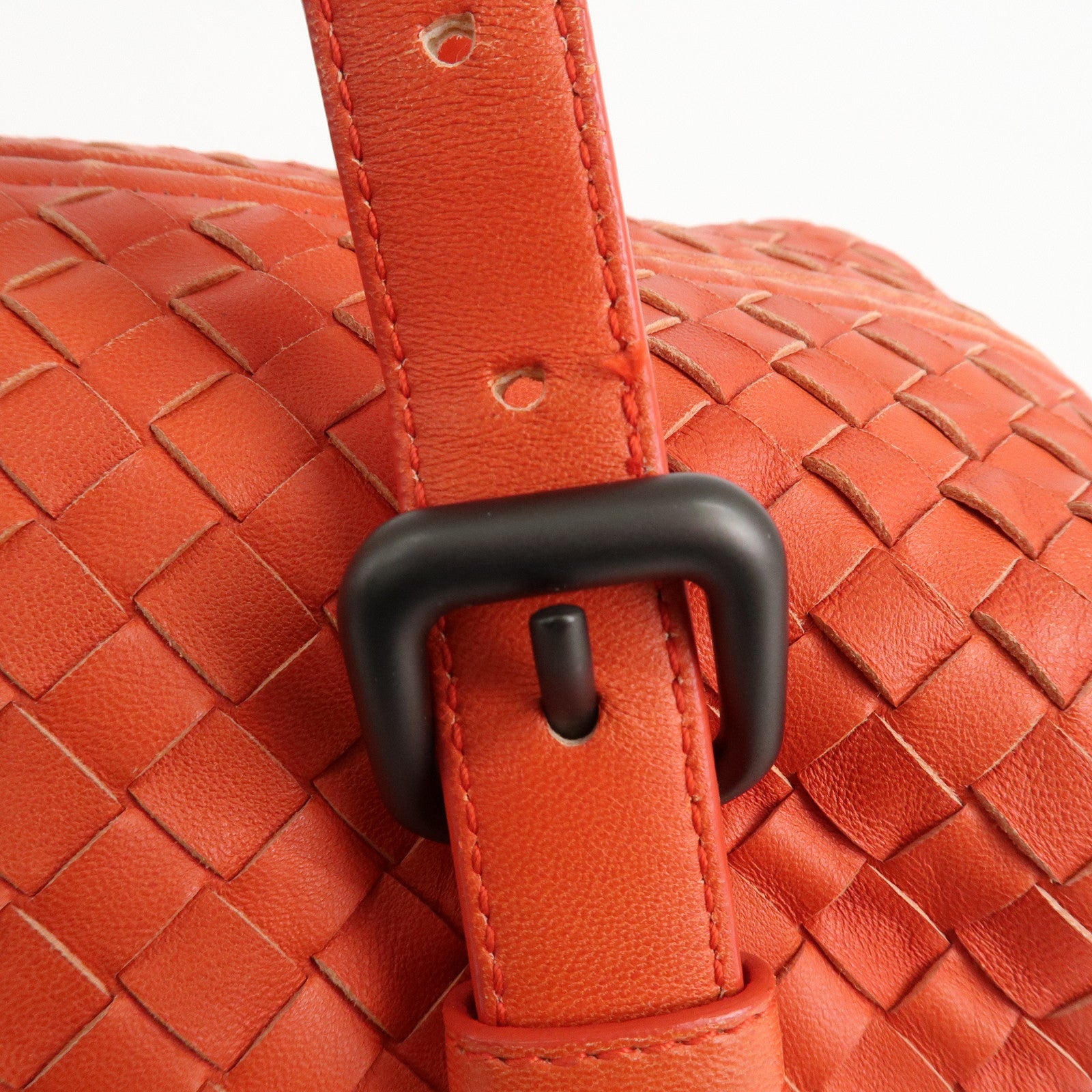 BOTTEGA VENETA Intrecciato Leather Boston Montaigne Bag Orange