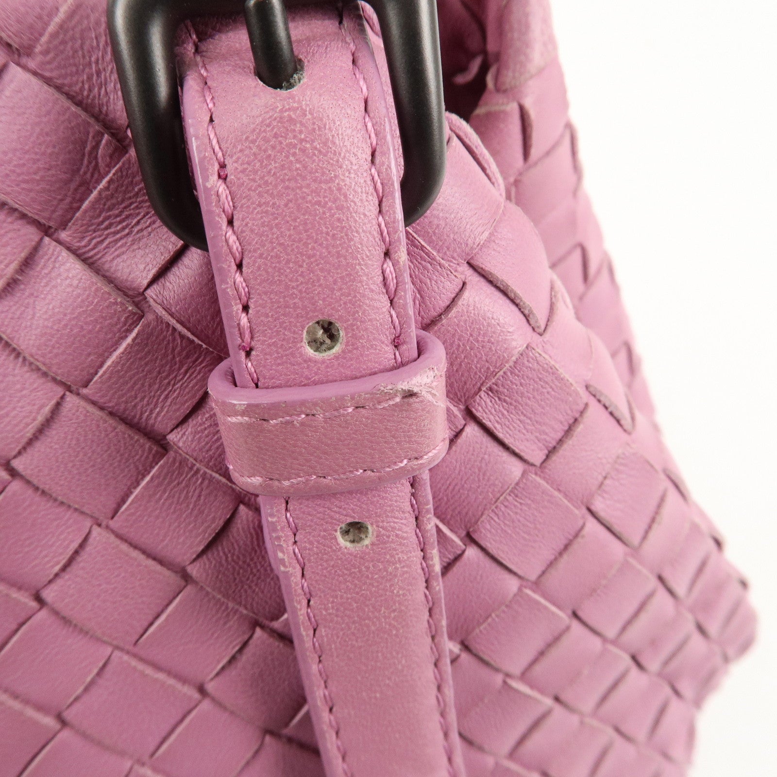 BOTTEGA VENETA Intrecciato Leather Mini Cesta Tote Bag Pink 481709