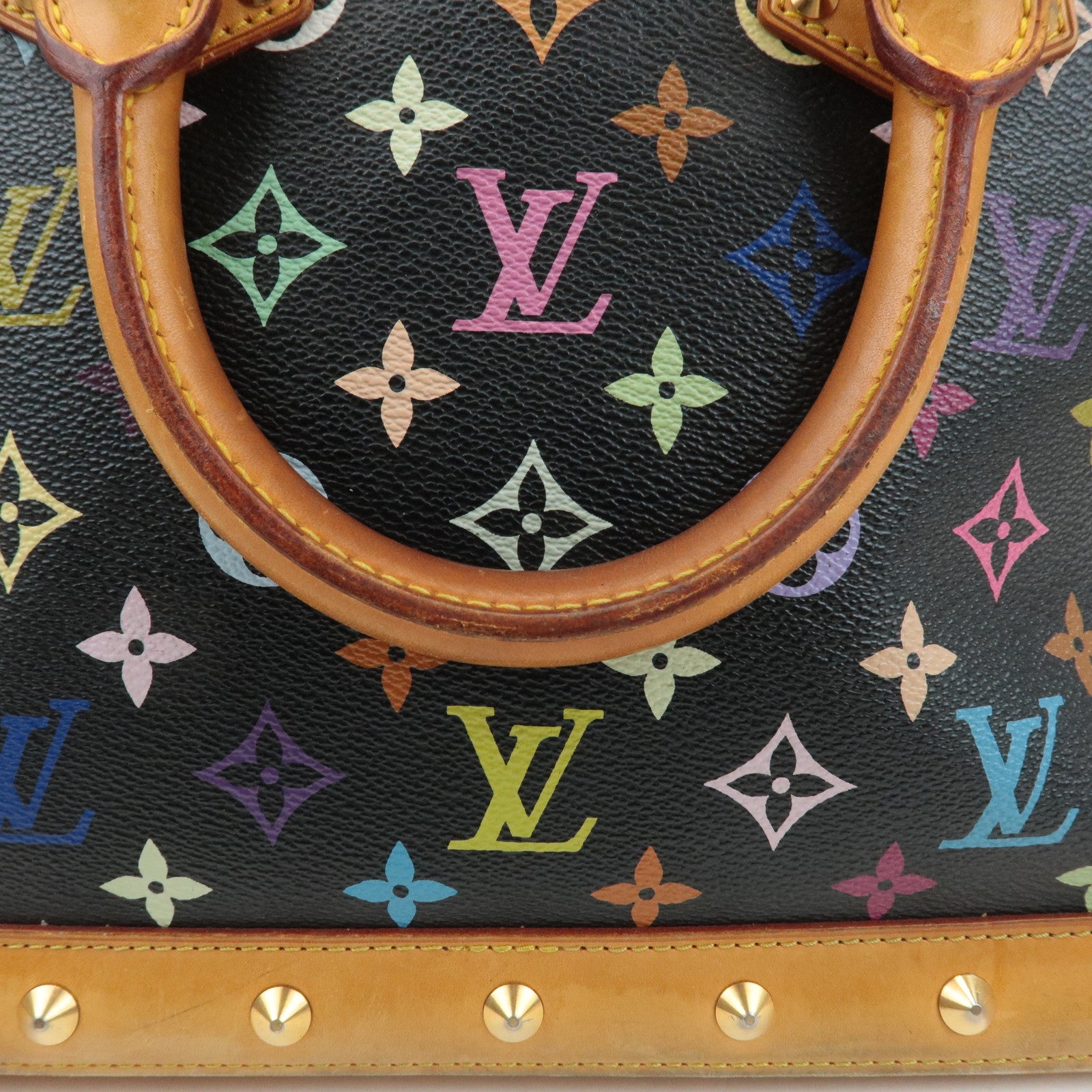 Louis Vuitton Monogram Multicolor Alma Hand Bag Noir M92646