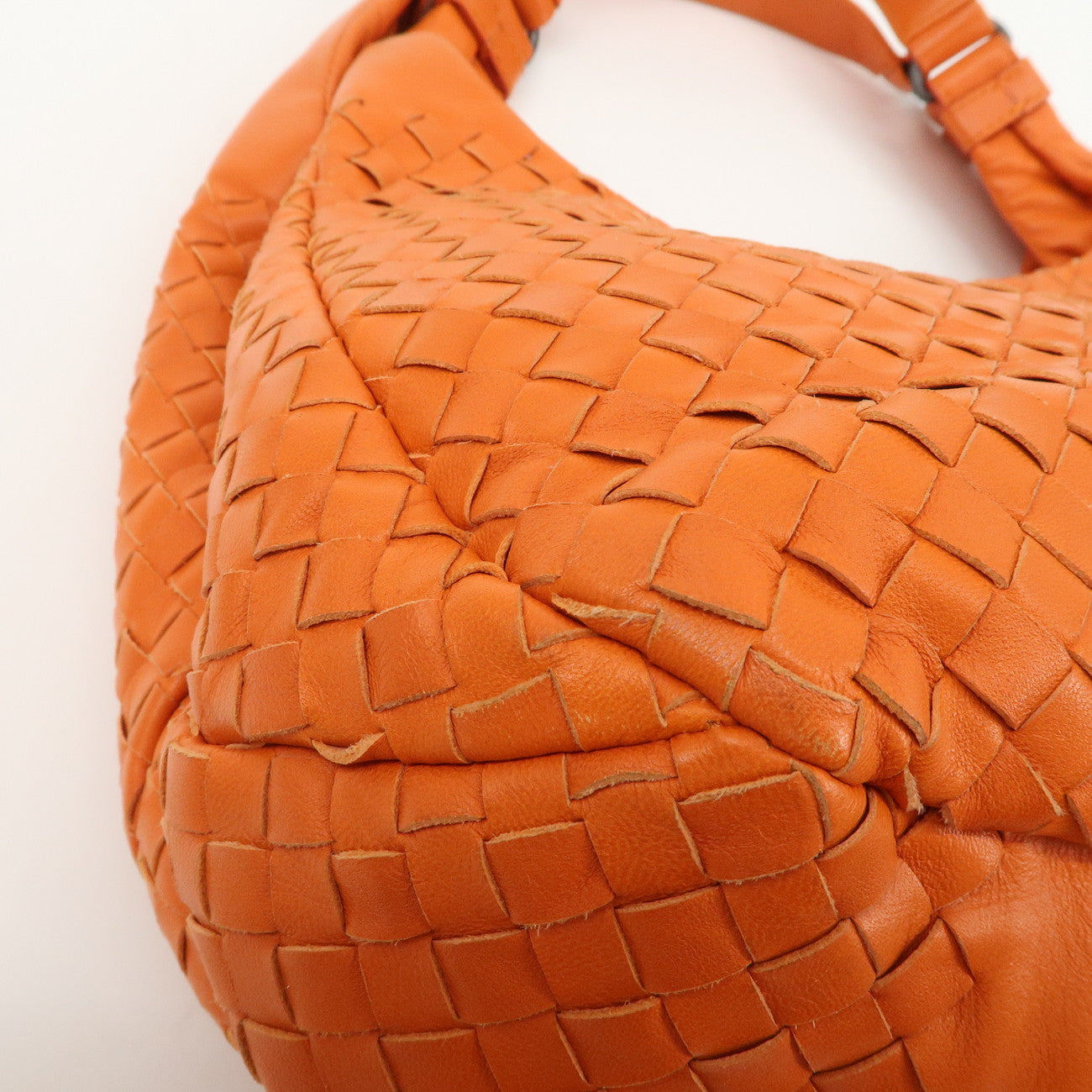 BOTTEGA VENETA Intrecciato Leather Shoulder Bag Orange 125787