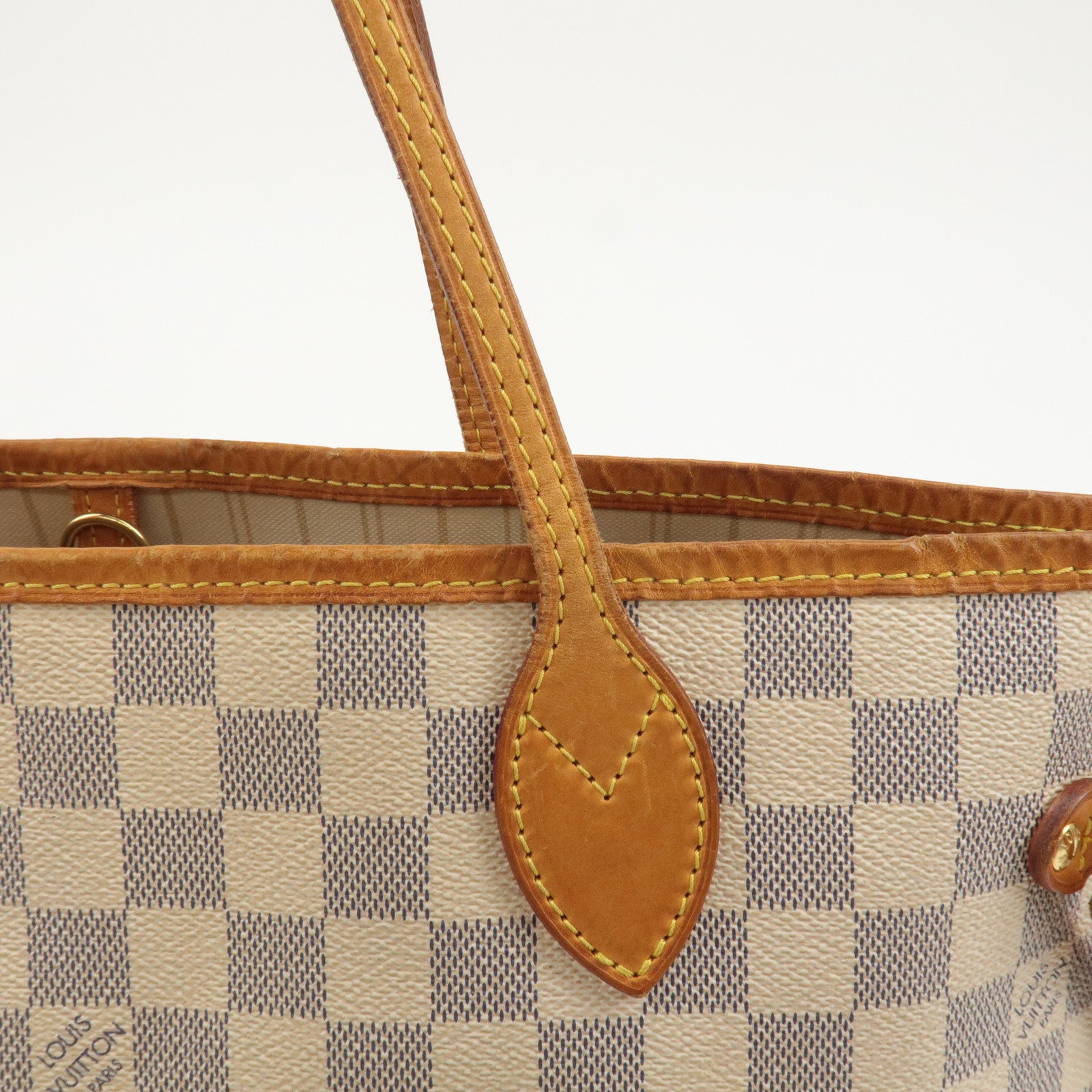 Louis Vuitton Damier Azur Neverfull MM Tote Bag Brown N51107