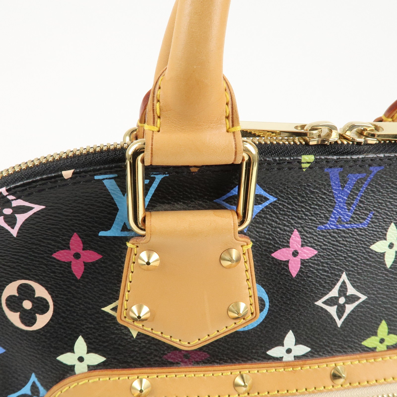 Louis Vuitton Monogram Multi Color Alma Hand Bag Noir M92646 Used