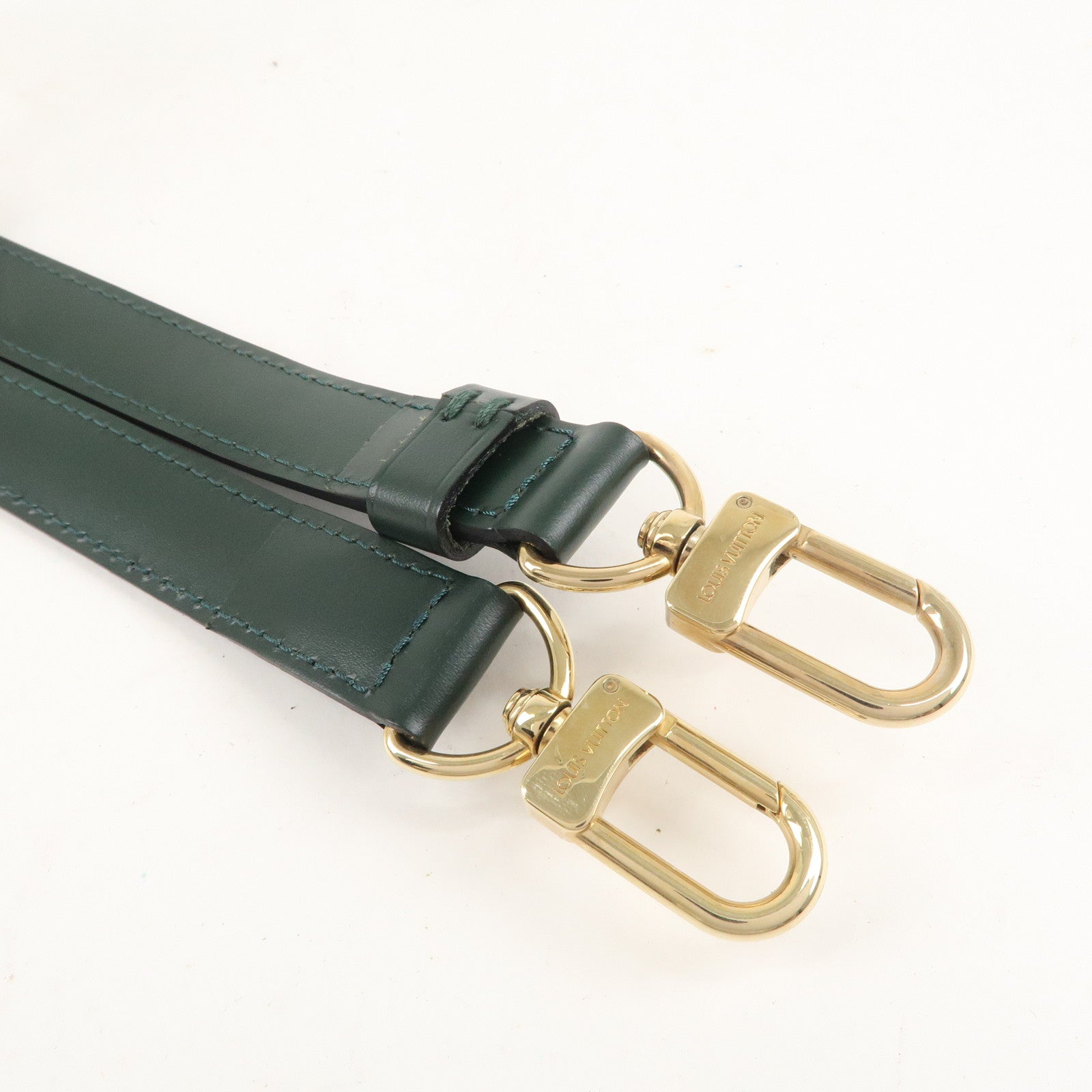 Louis Vuitton Leather Adjustable Shoulder Strap Green 100cm