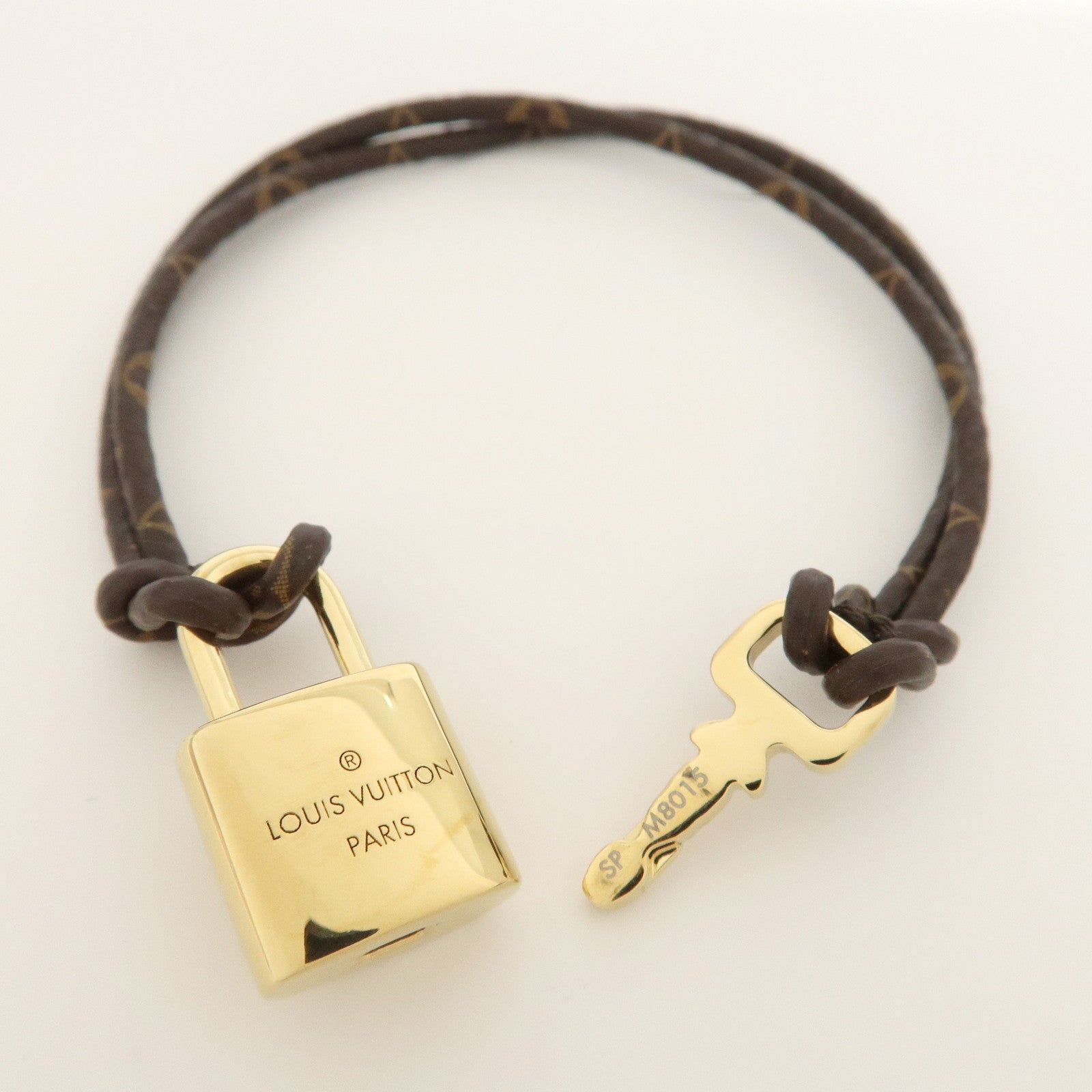 Louis Vuitton Monogram Bracelet Lock It Again Gold HDW M8015 Used