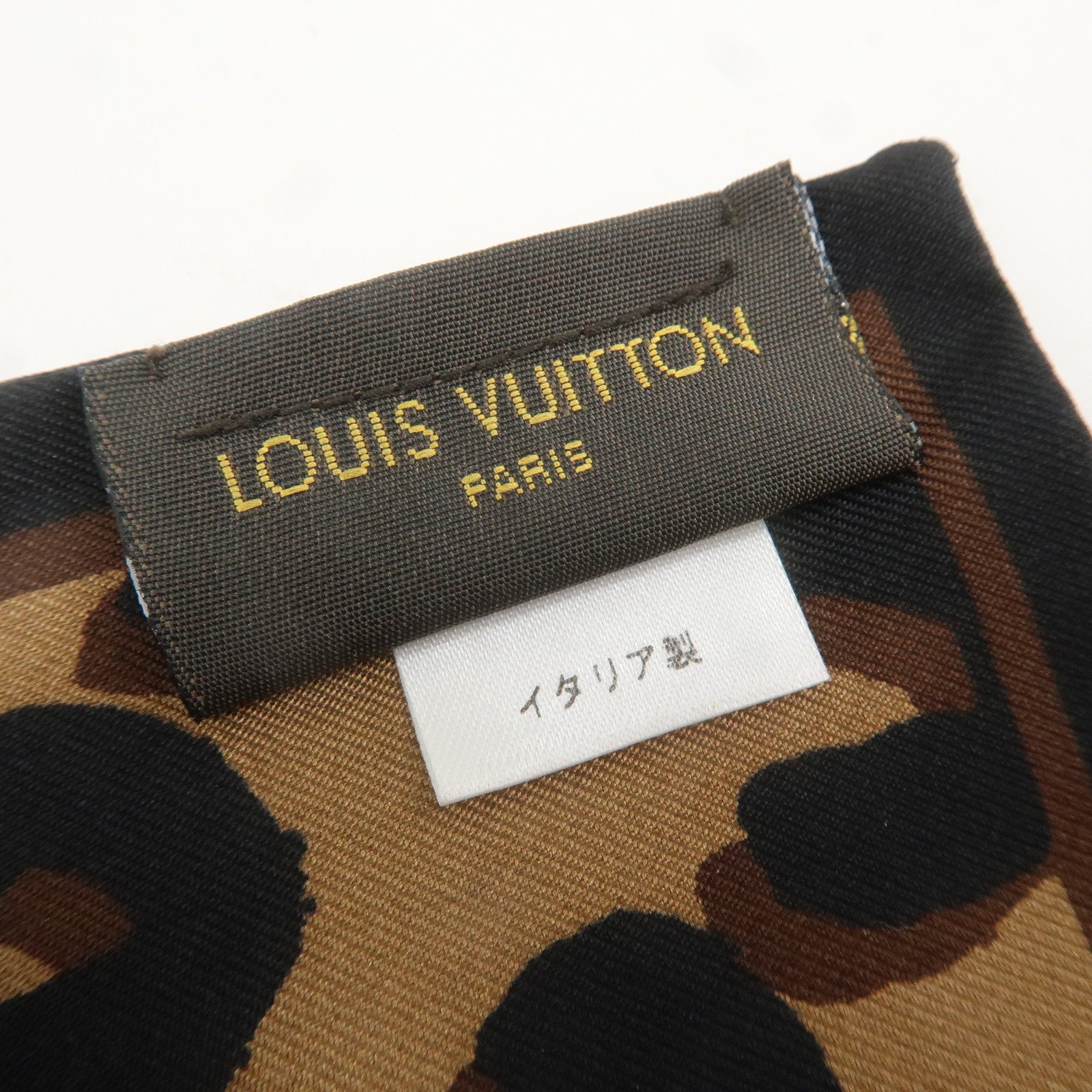 Louis Vuitton Bandeau Leopard 100% Silk Scarf Black M72394