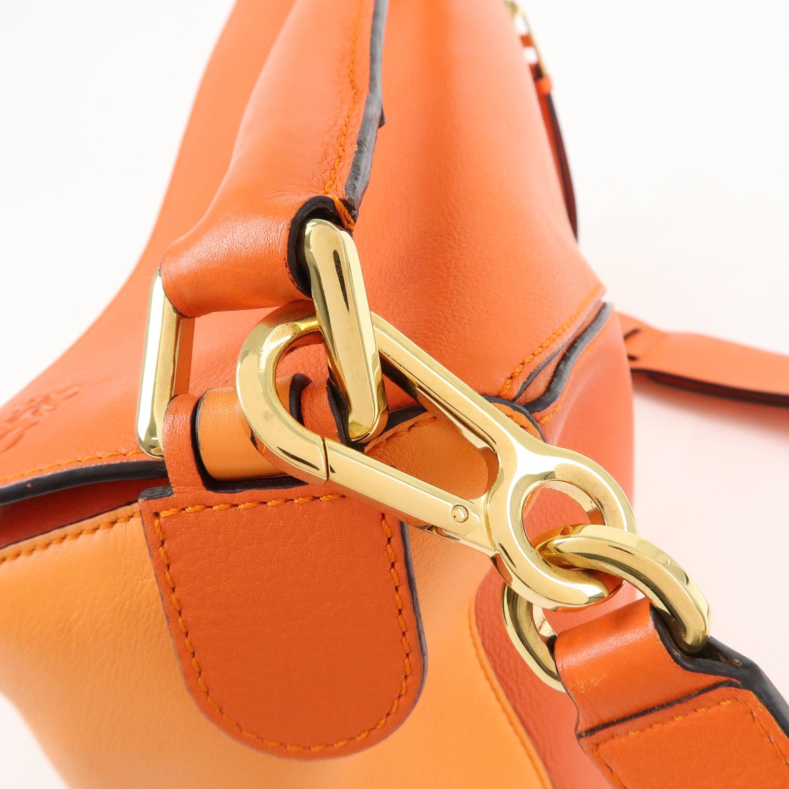 LOEWE Leather Puzzle Bag Medium 2Way Bag Shoulder Bag Orange