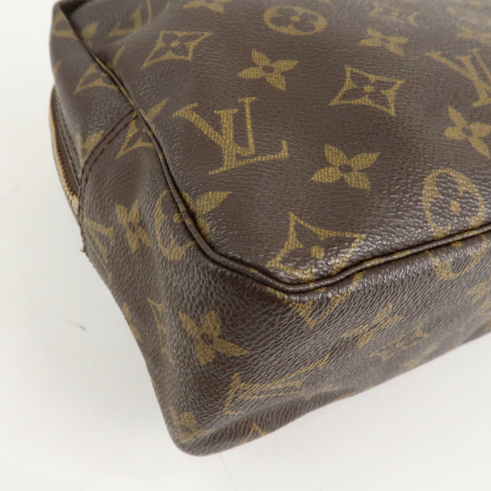 Louis Vuitton Monogram Trousse Toilette 28 Pouch Brown M47522 Used