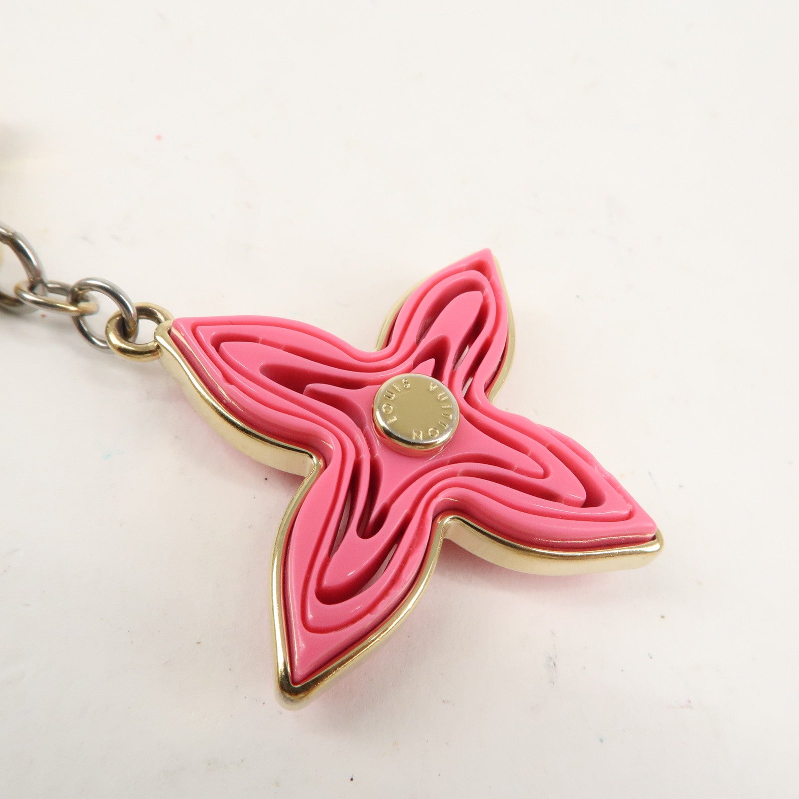 LOUIS VUITTON Bijoux Sac Naif Bag Charm Flower Pink M66913