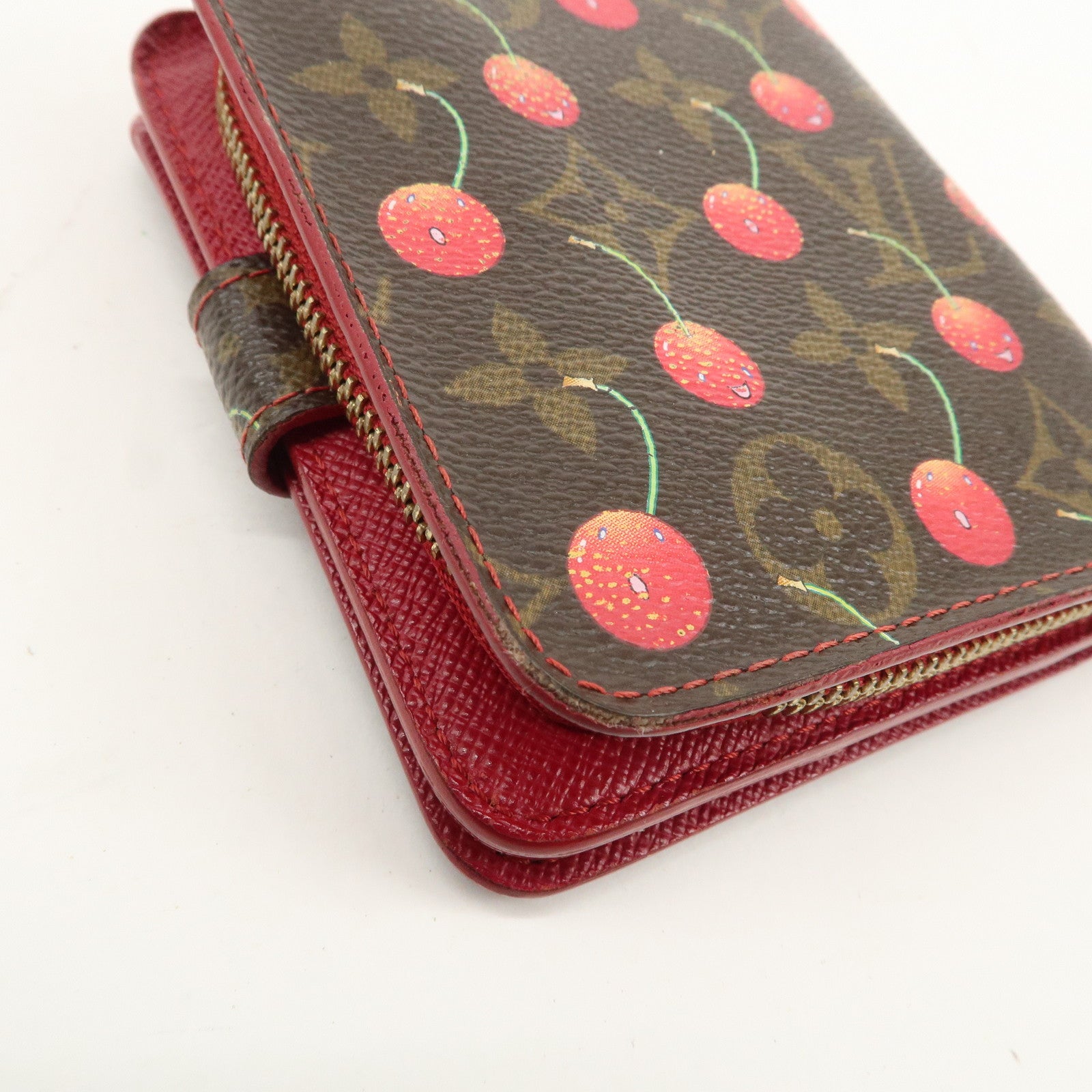 Louis Vuitton Monogram Cherry Compact Zip Bi-fold Wallet M95005 Used