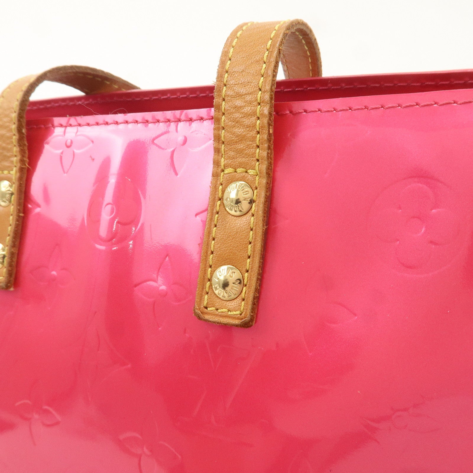 Louis Vuitton Monogram Vernis Lead PM Hand Bag Fuchsia Pink M91221