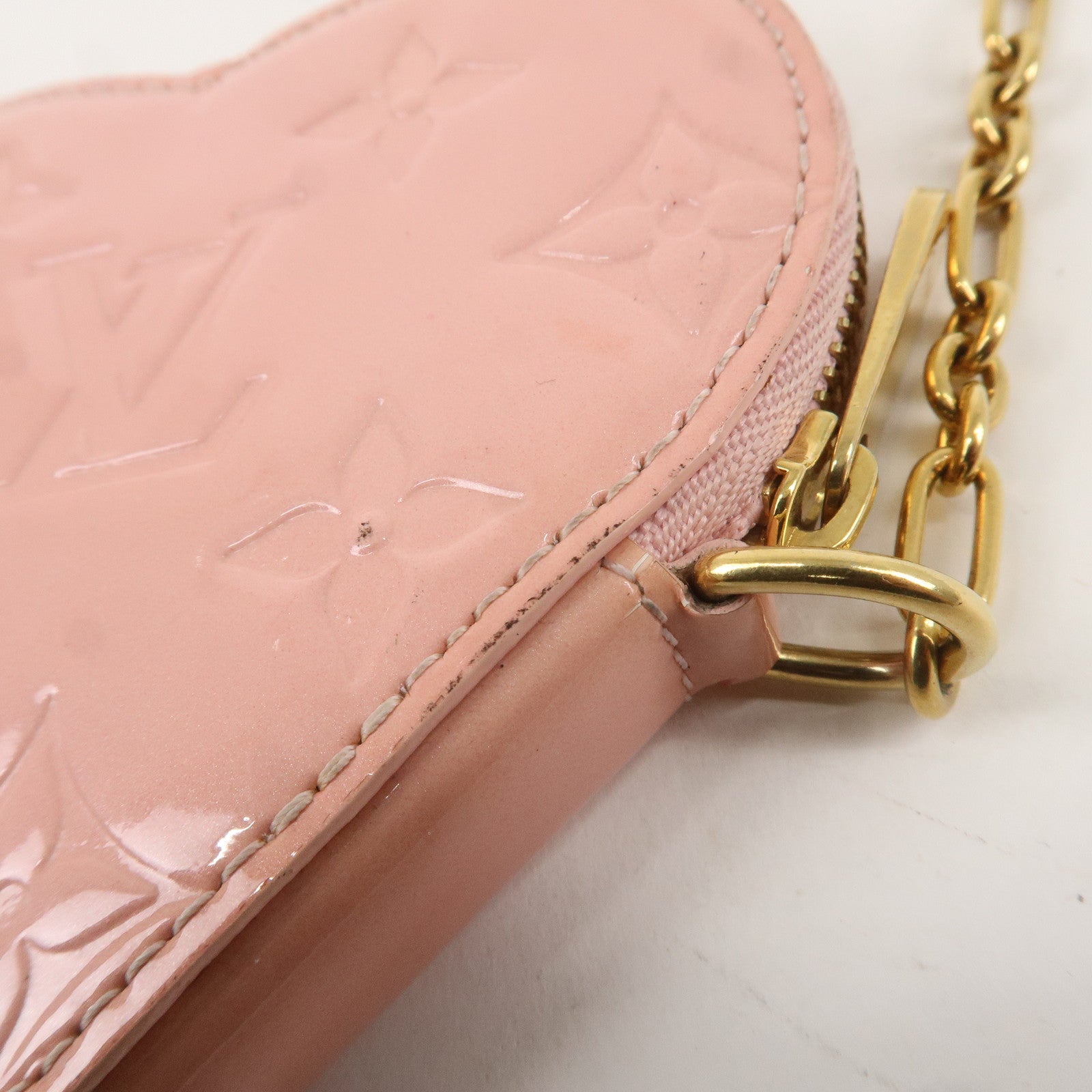 Louis Vuitton Vernis Porte Monnaie Coeur CoinCase RosePearl M91431