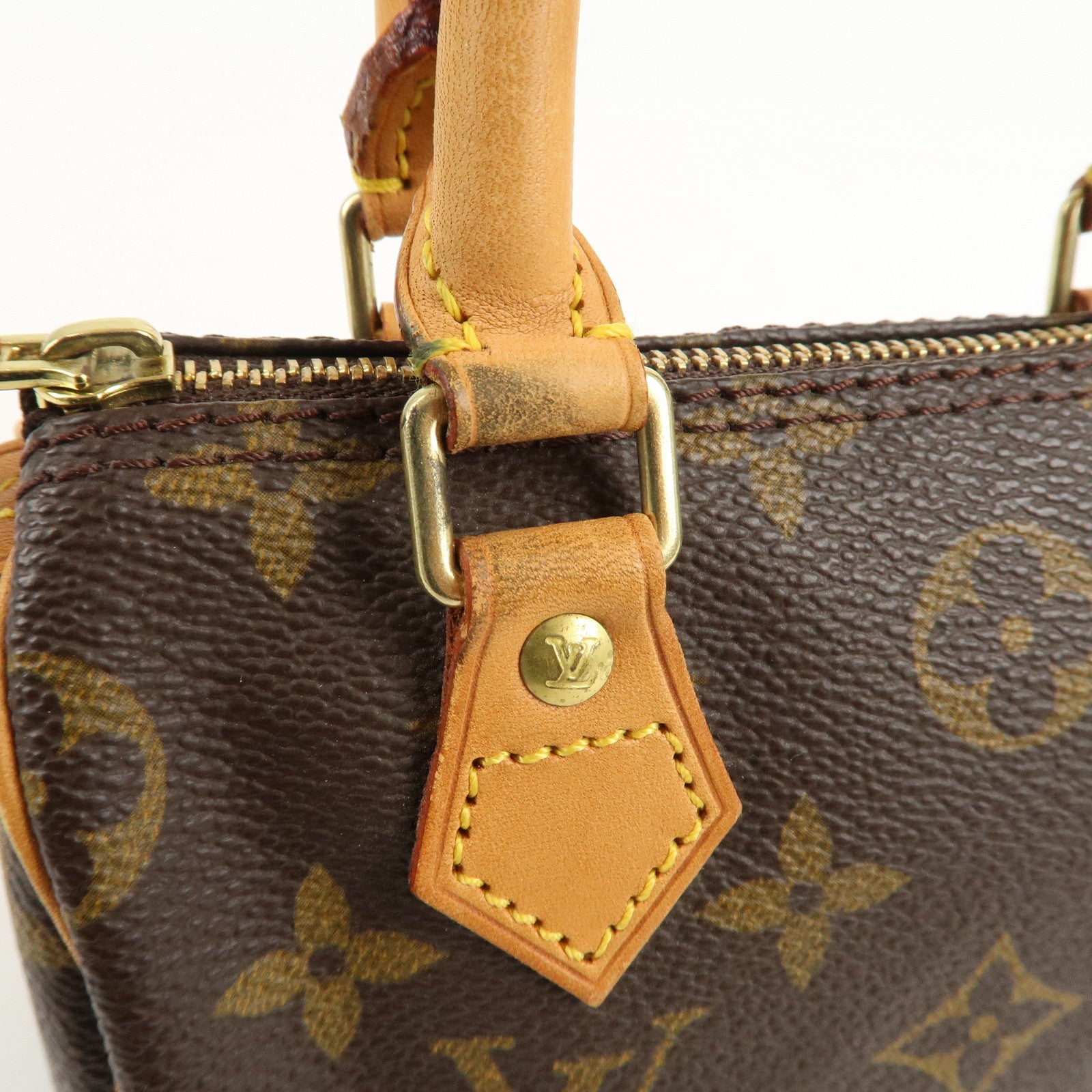 Louis Vuitton Monogram Mini Speedy Hand Bag Brown M41534 Used