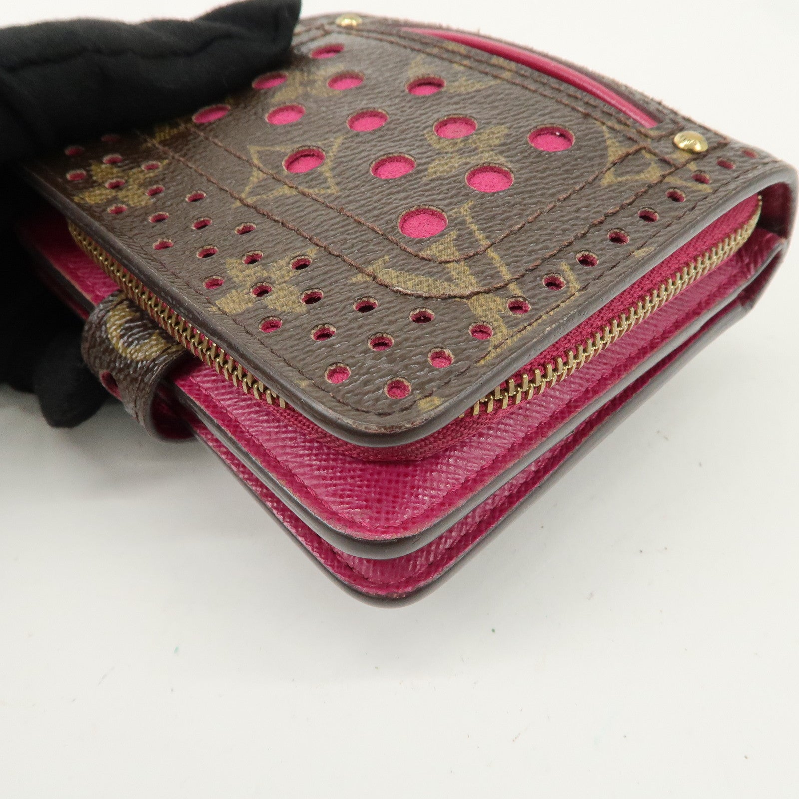 Louis Vuitton Monogram Perfor Compact Zip Fuchsia M95188