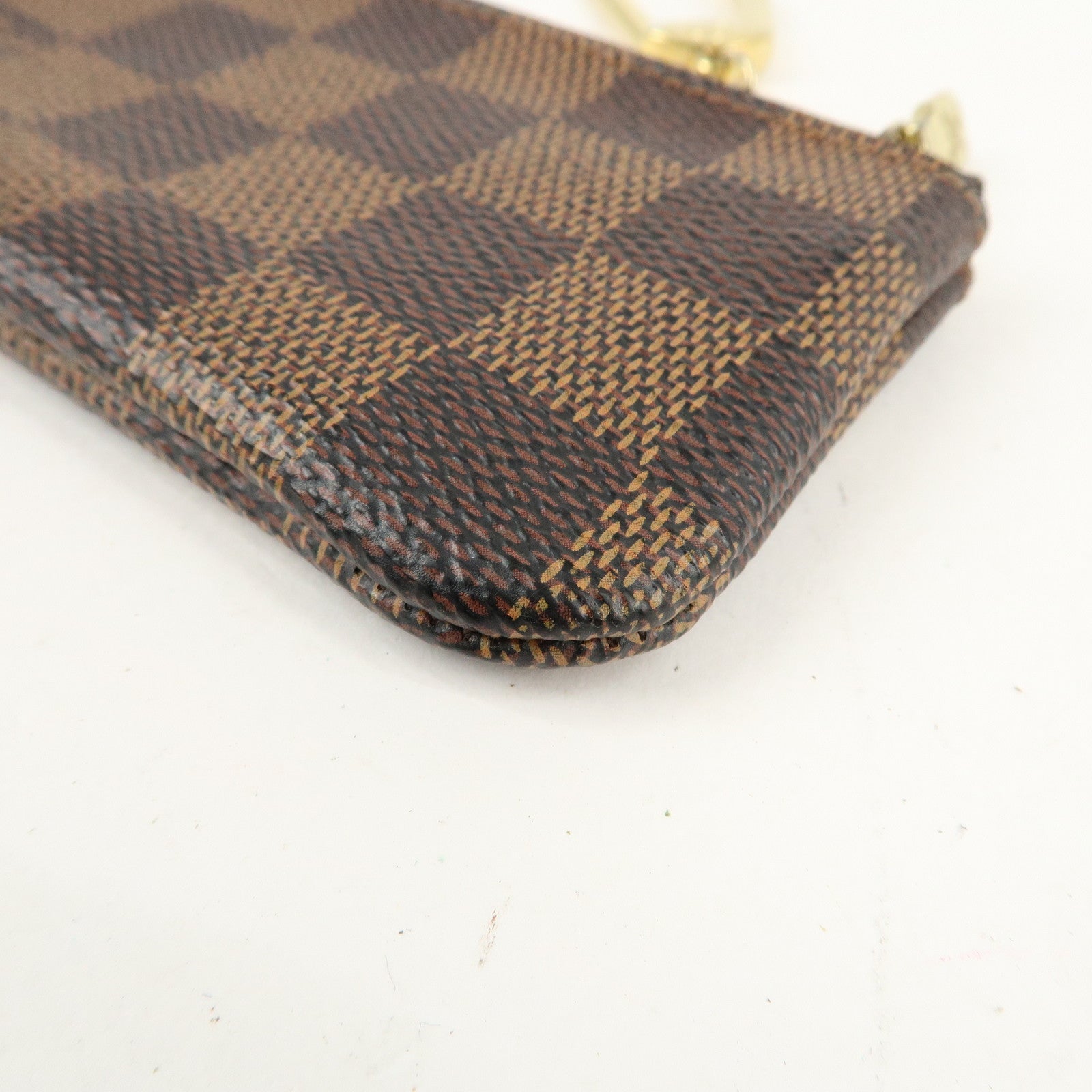 Louis Vuitton Damier Pochette Cles Coin Case Brown N62658 Used