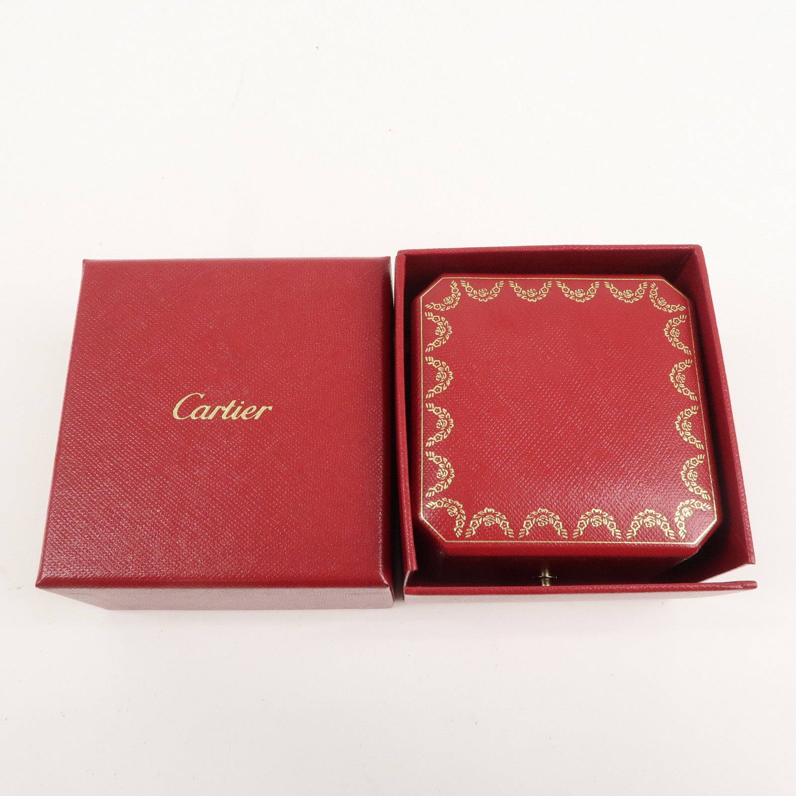 Cartier Set of 2 Ring Box Display Box Jewelry Box For Ring Red