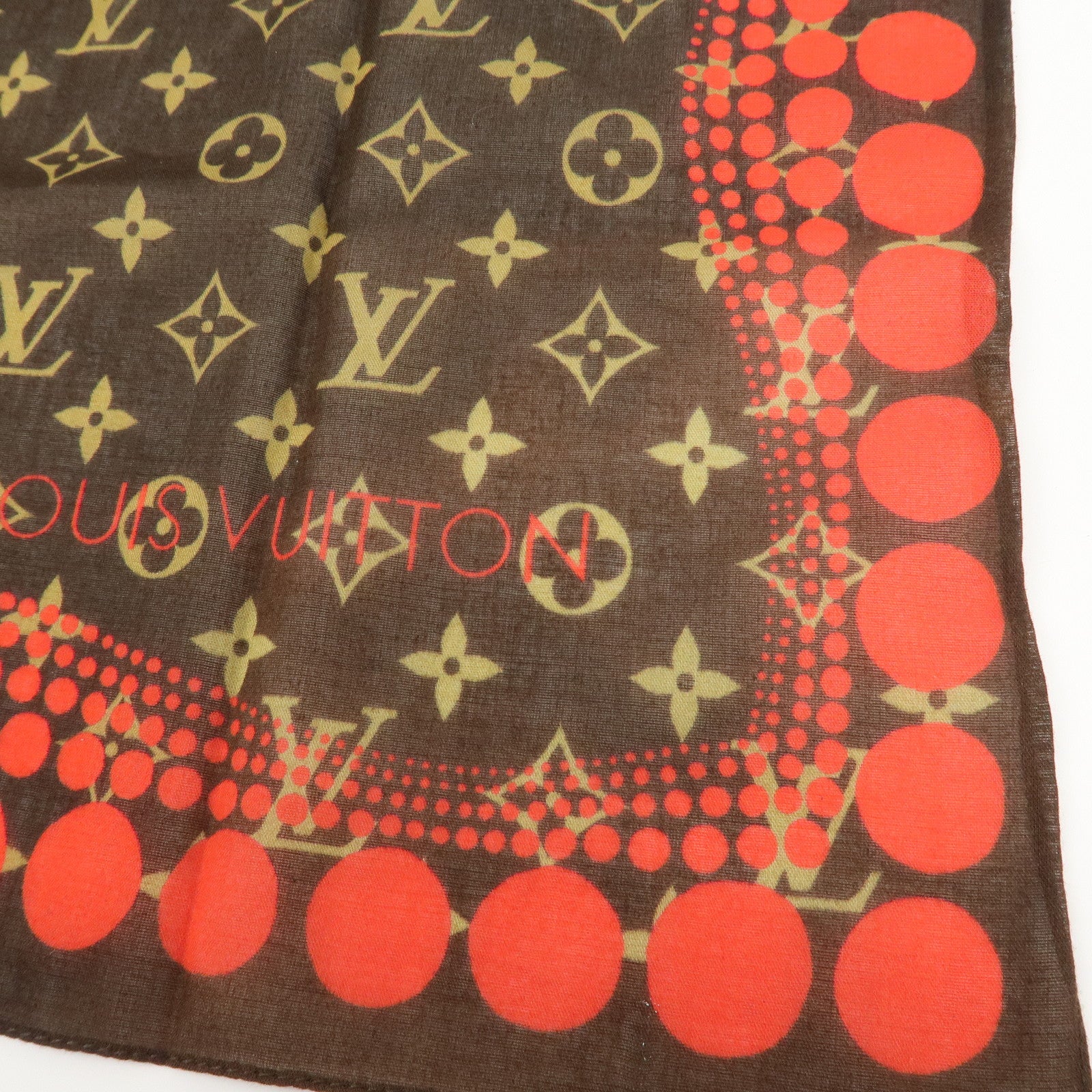 Louis Vuitton Monogram Scarf Bandana 55×55 Yayoi Kusama Used