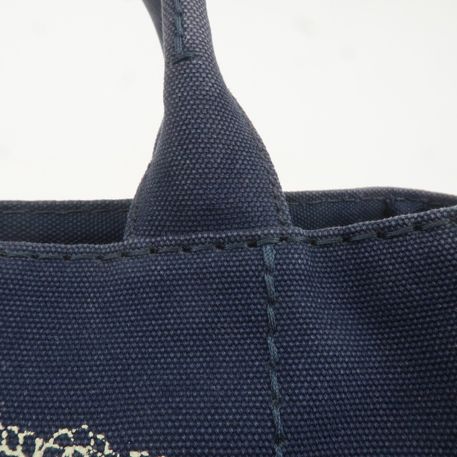 PRADA Canapa Mini Canvas 2Way Bag Tote Bag Navy 1BG439