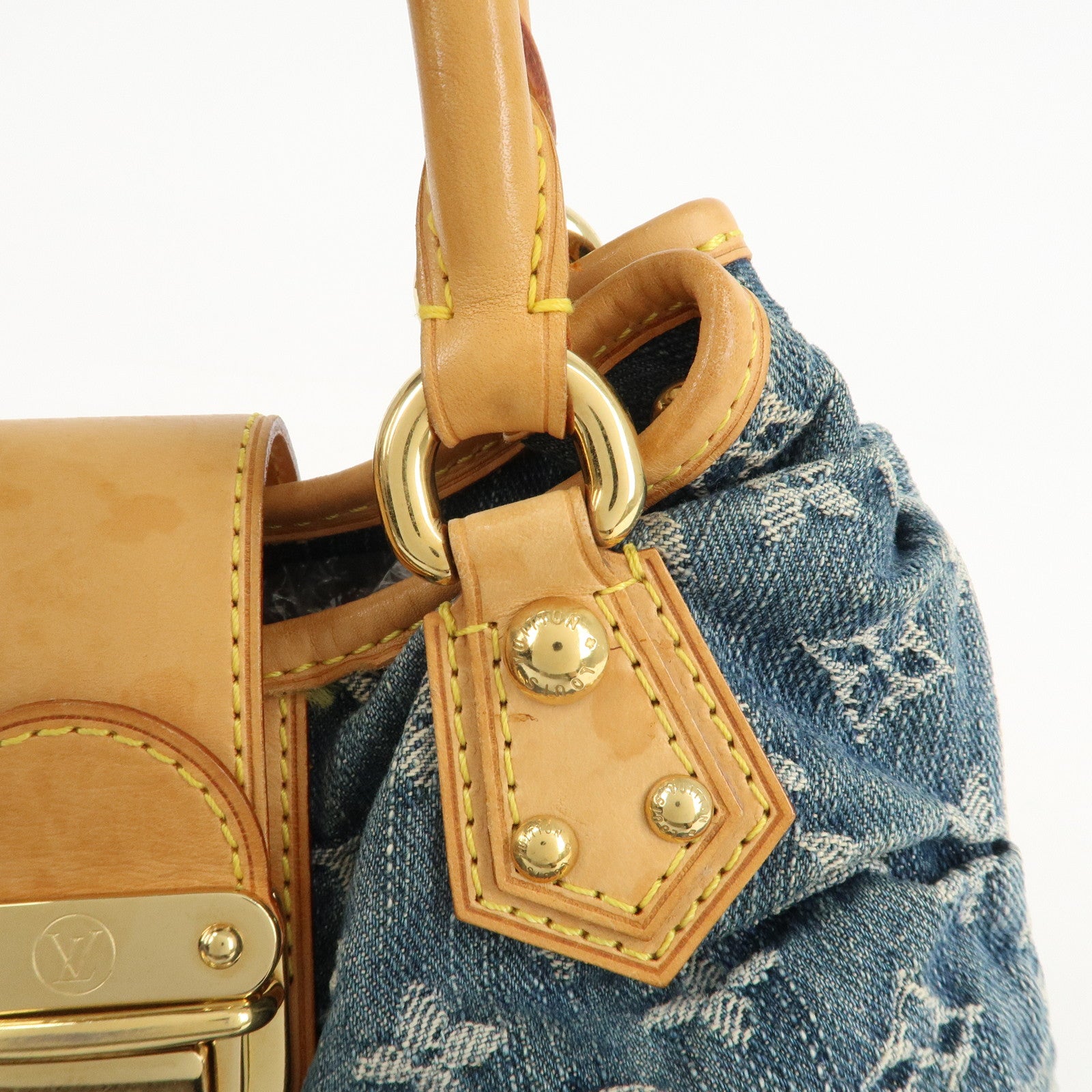 Louis Vuitton Monogram Denim Pleaty Hand Bag Blue M95020