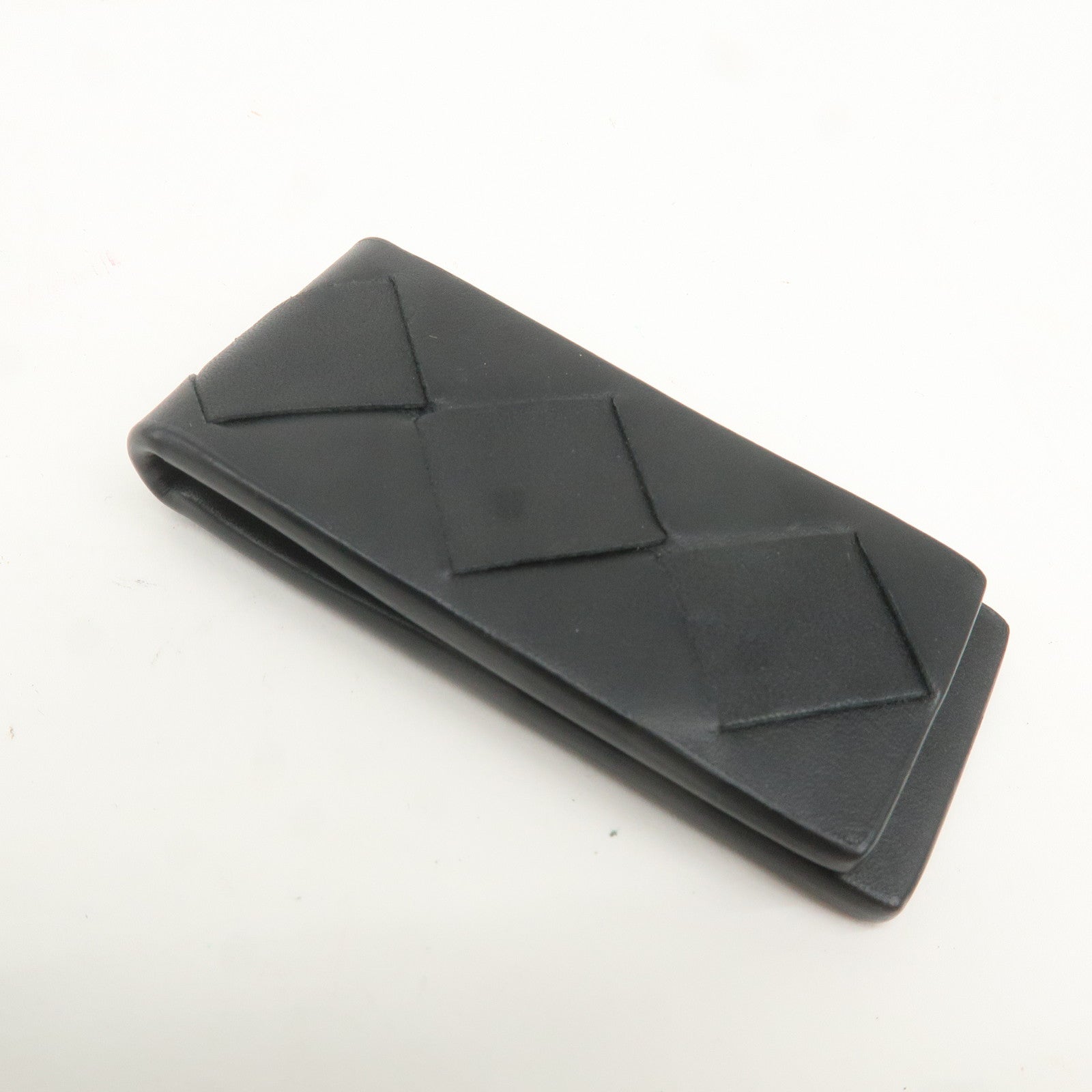 BOTTEGA VENETA Intrecciato Leather Money Clip Black