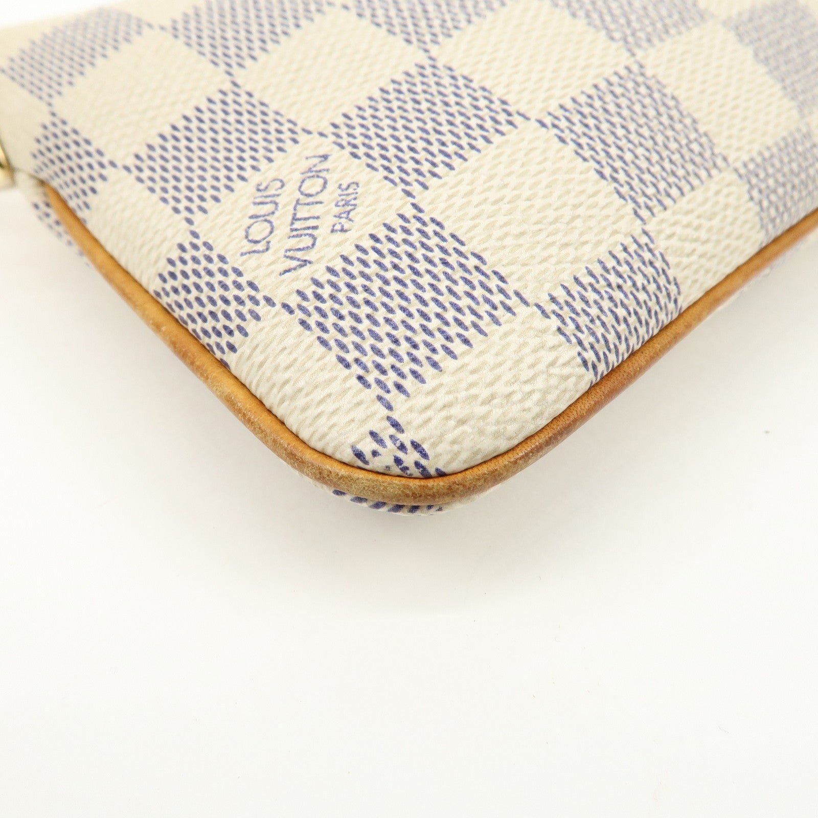 Louis Vuitton Damier Azur Pochette Milla MM Mini Pouch N60027 Used