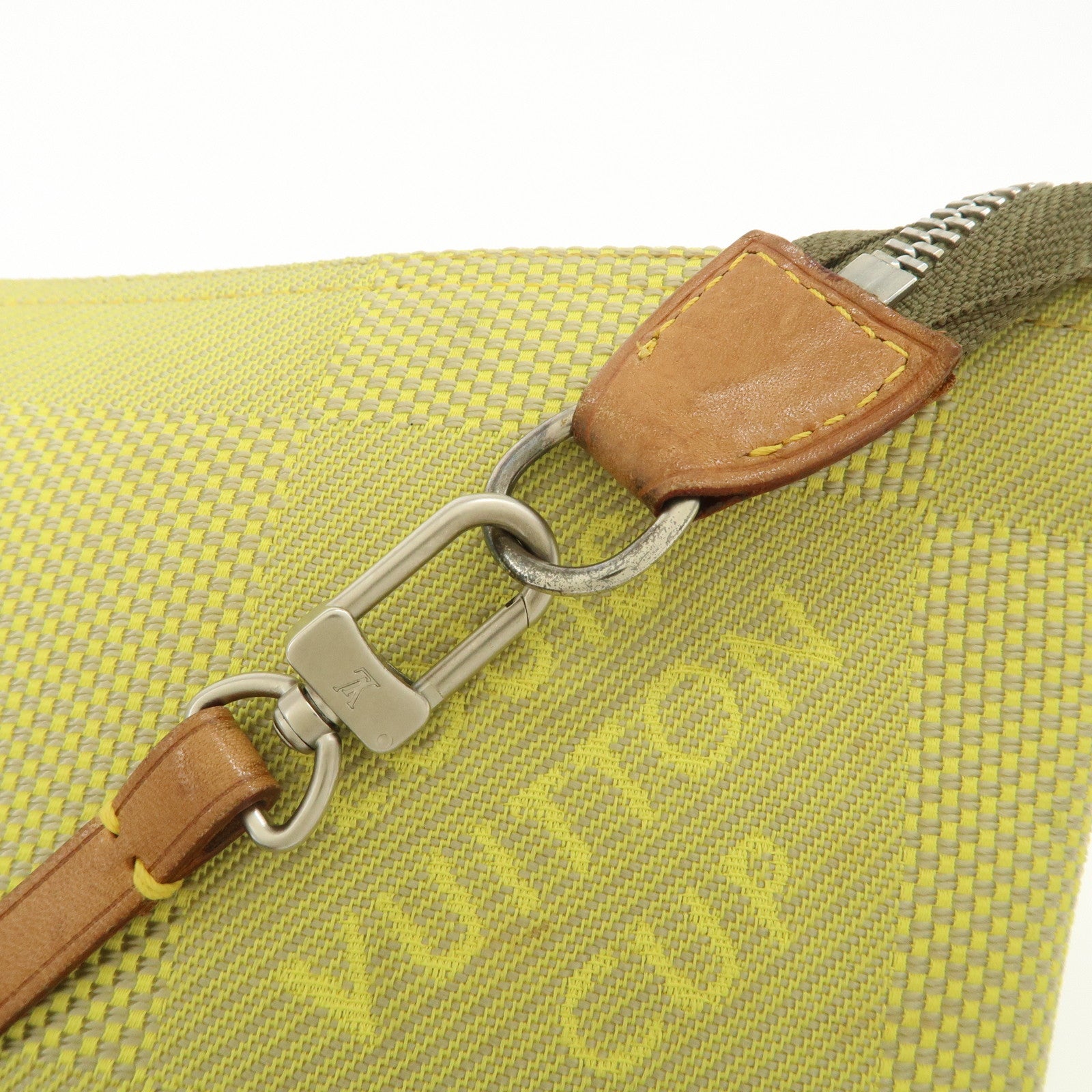 Louis Vuitton Damier Jean Volunteer Pouch Lime Yellow Used