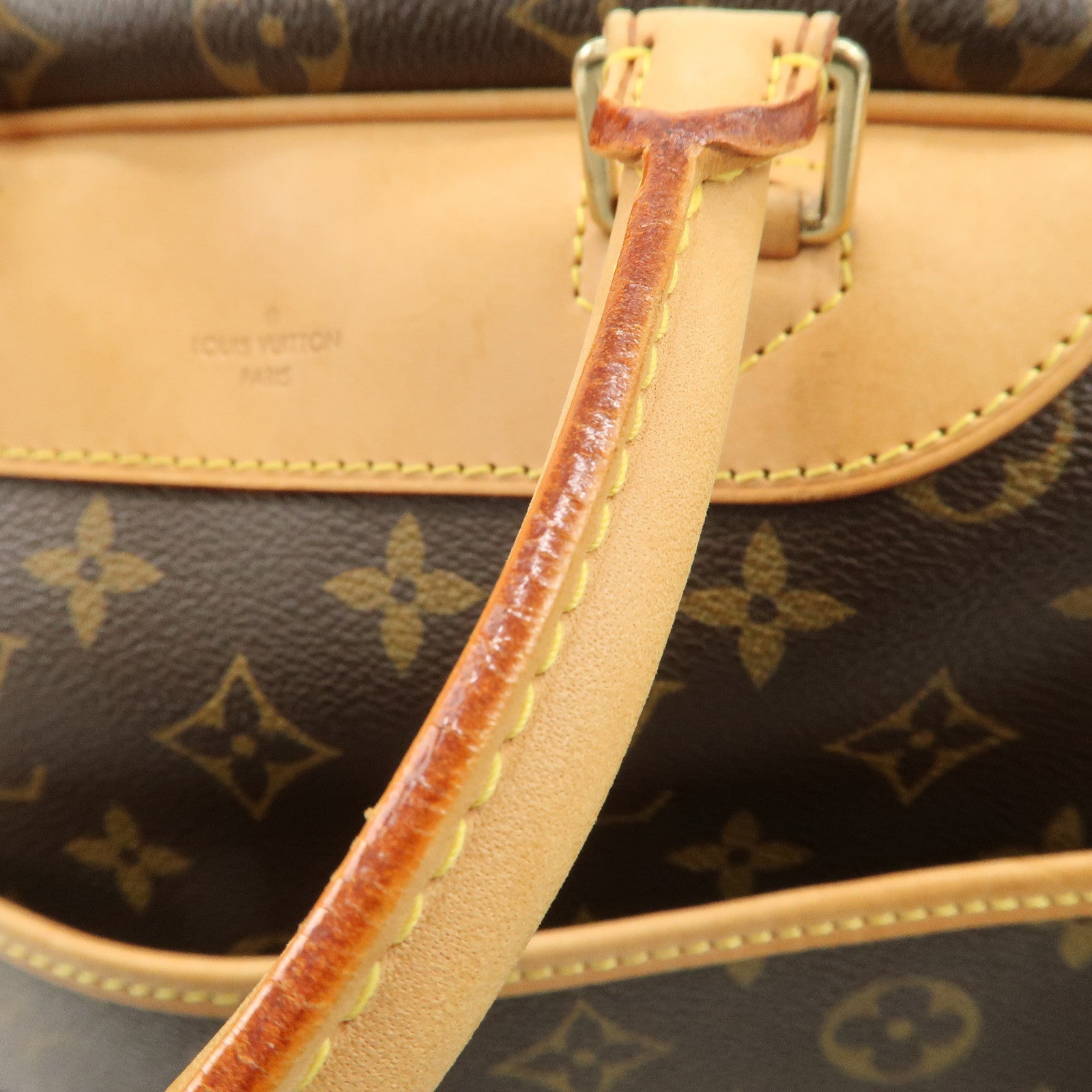 Louis Vuitton Monogram Deauville Hand Bag Brown M47270 Used